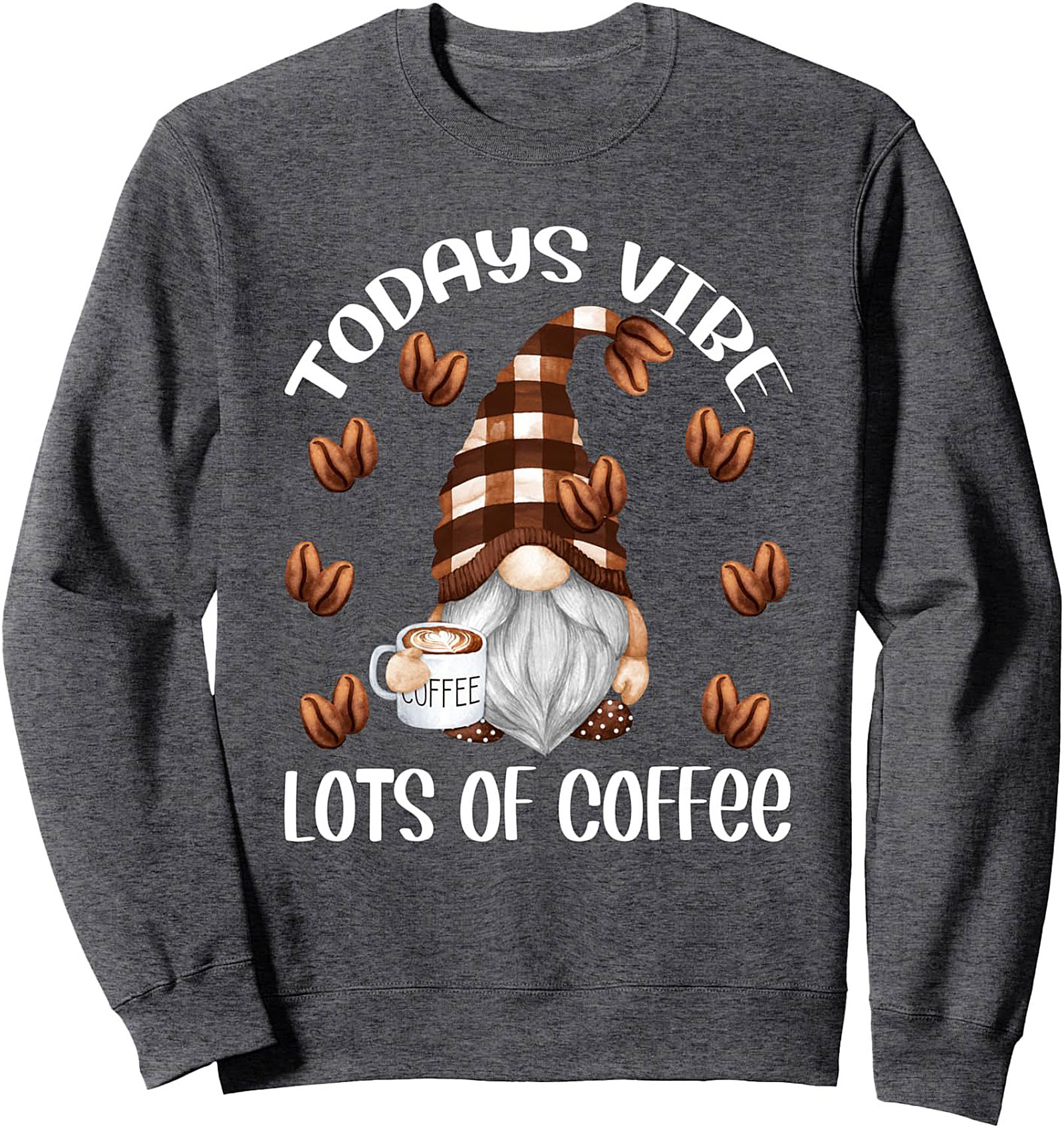 Coffee Gnome Graphic Sweatshirt - Cozy Crewneck for Coffee Lovers