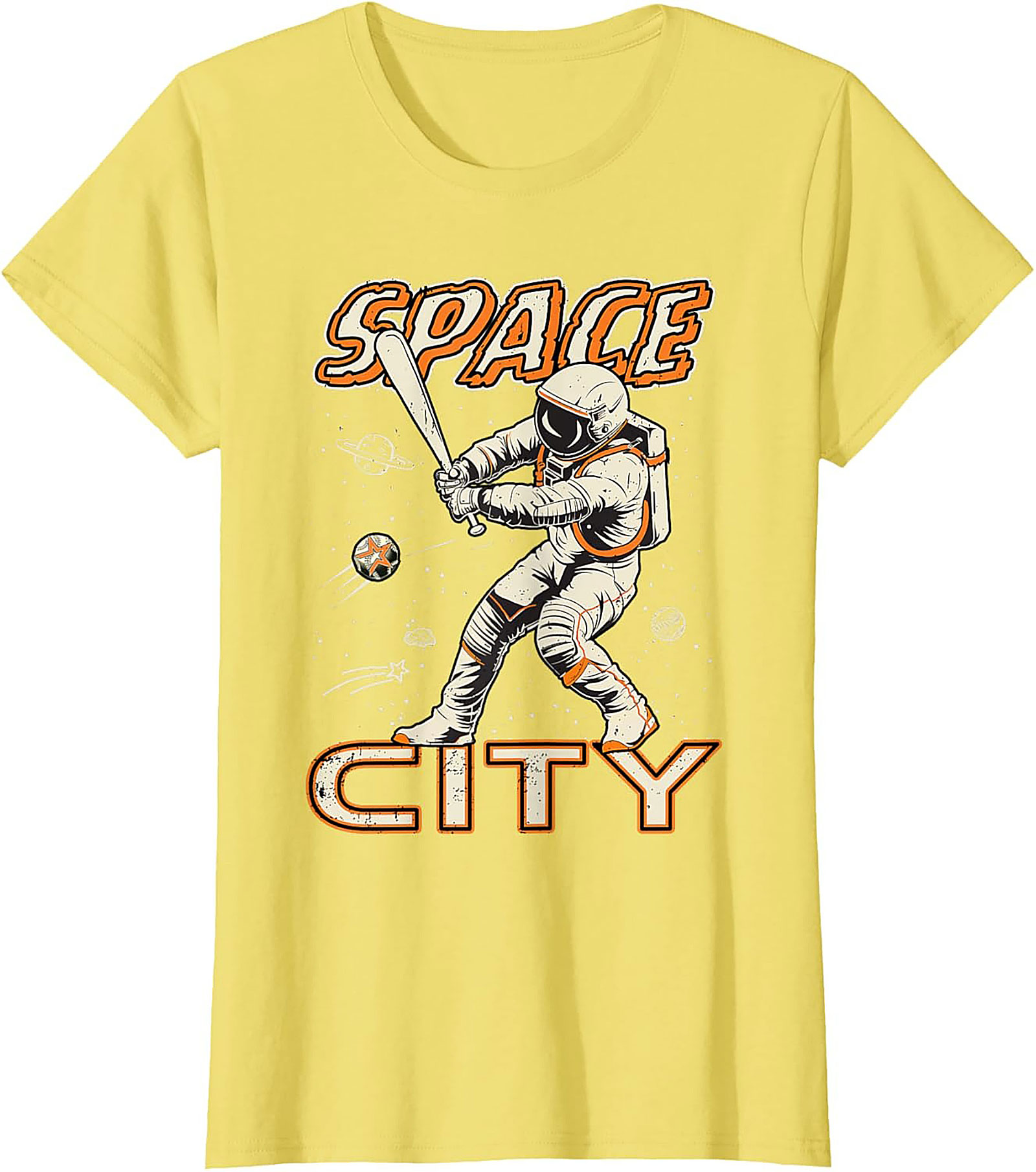 Space City Astronaut Baseball T-Shirt Retro Graphic Tee