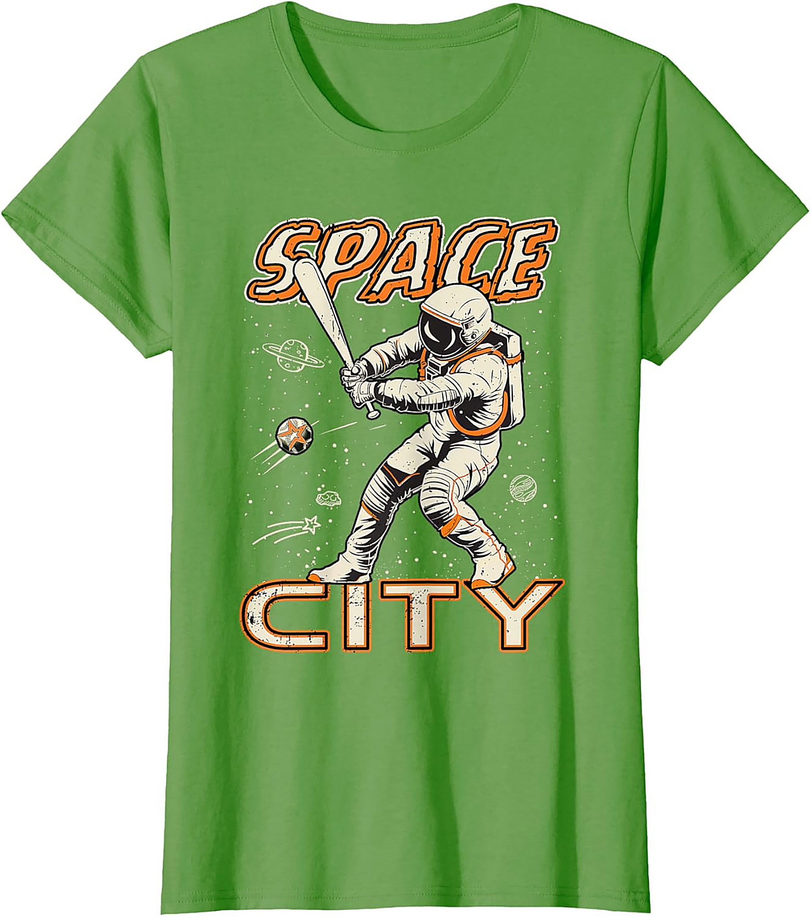 Space City Astronaut Baseball T-Shirt Retro Graphic Tee