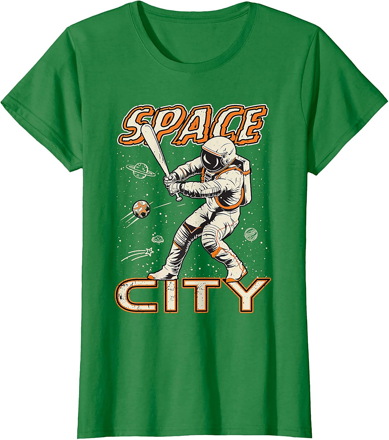 Space City Astronaut Baseball T-Shirt Retro Graphic Tee