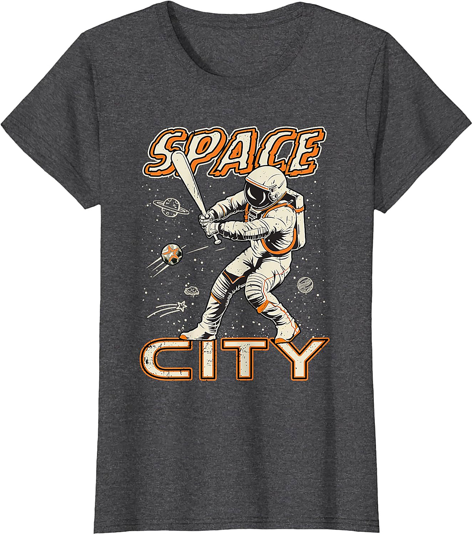 Space City Astronaut Baseball T-Shirt Retro Graphic Tee