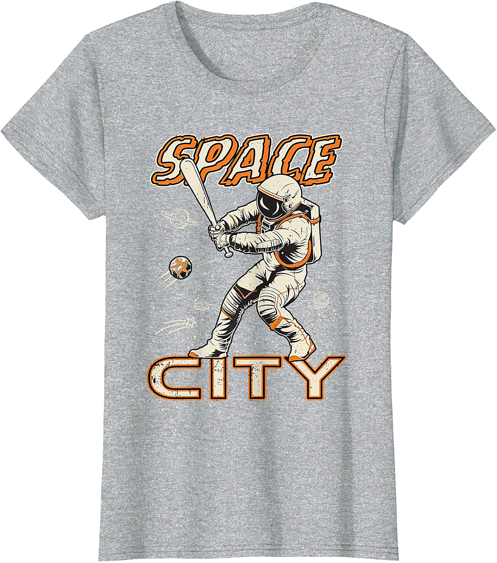 Space City Astronaut Baseball T-Shirt Retro Graphic Tee