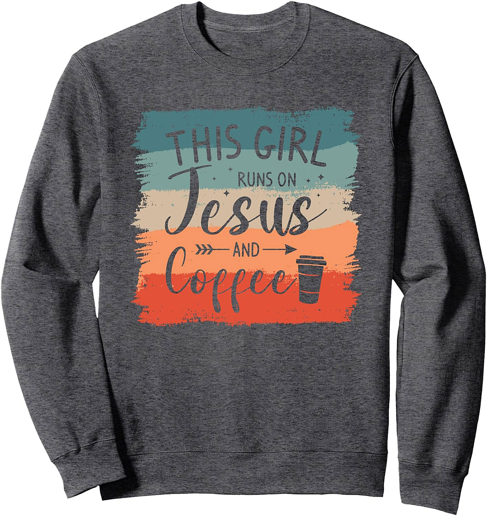  Jesus and Coffee Graphic Sweatshirt Retro Christian Crewneck