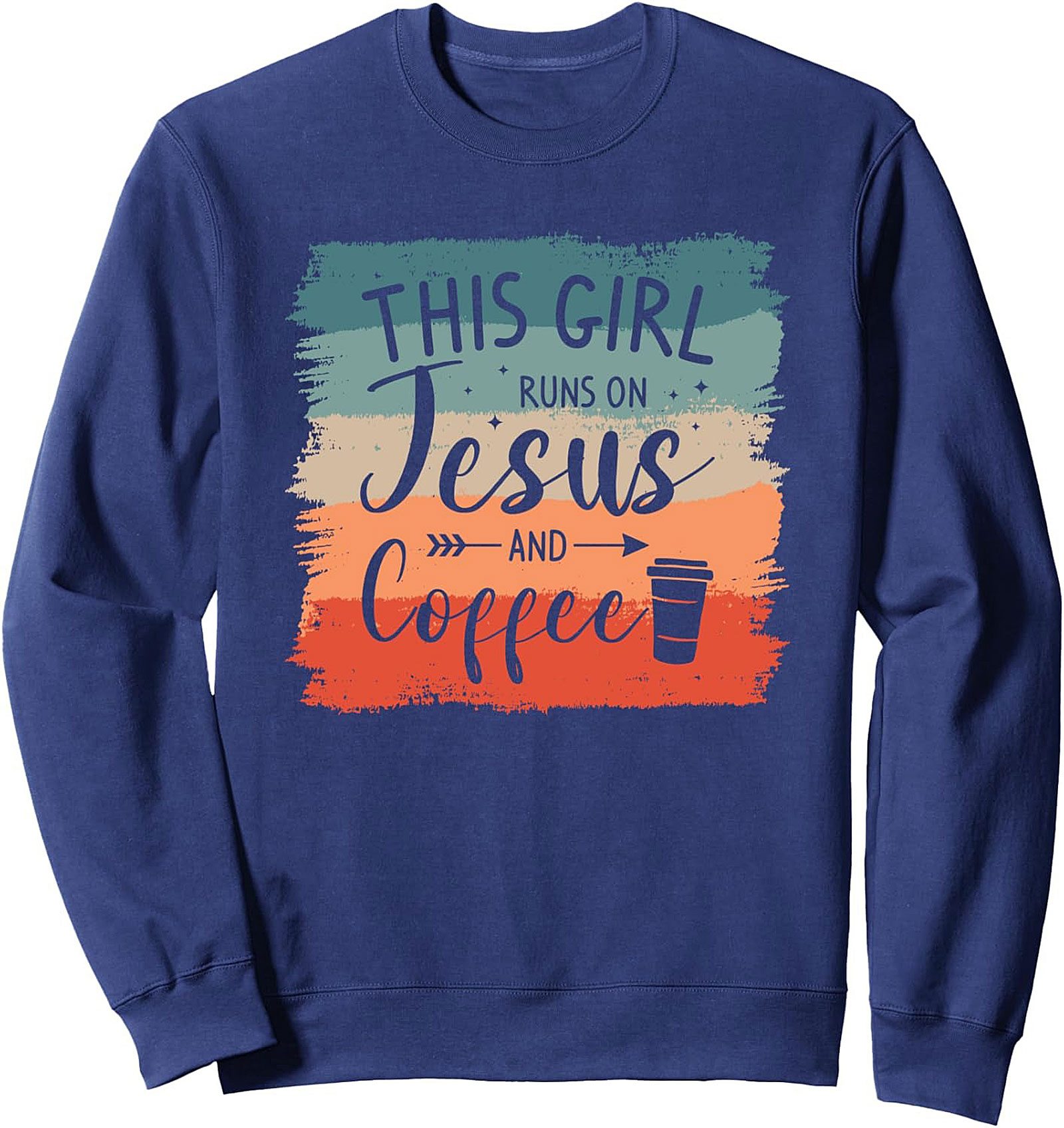  Jesus and Coffee Graphic Sweatshirt Retro Christian Crewneck