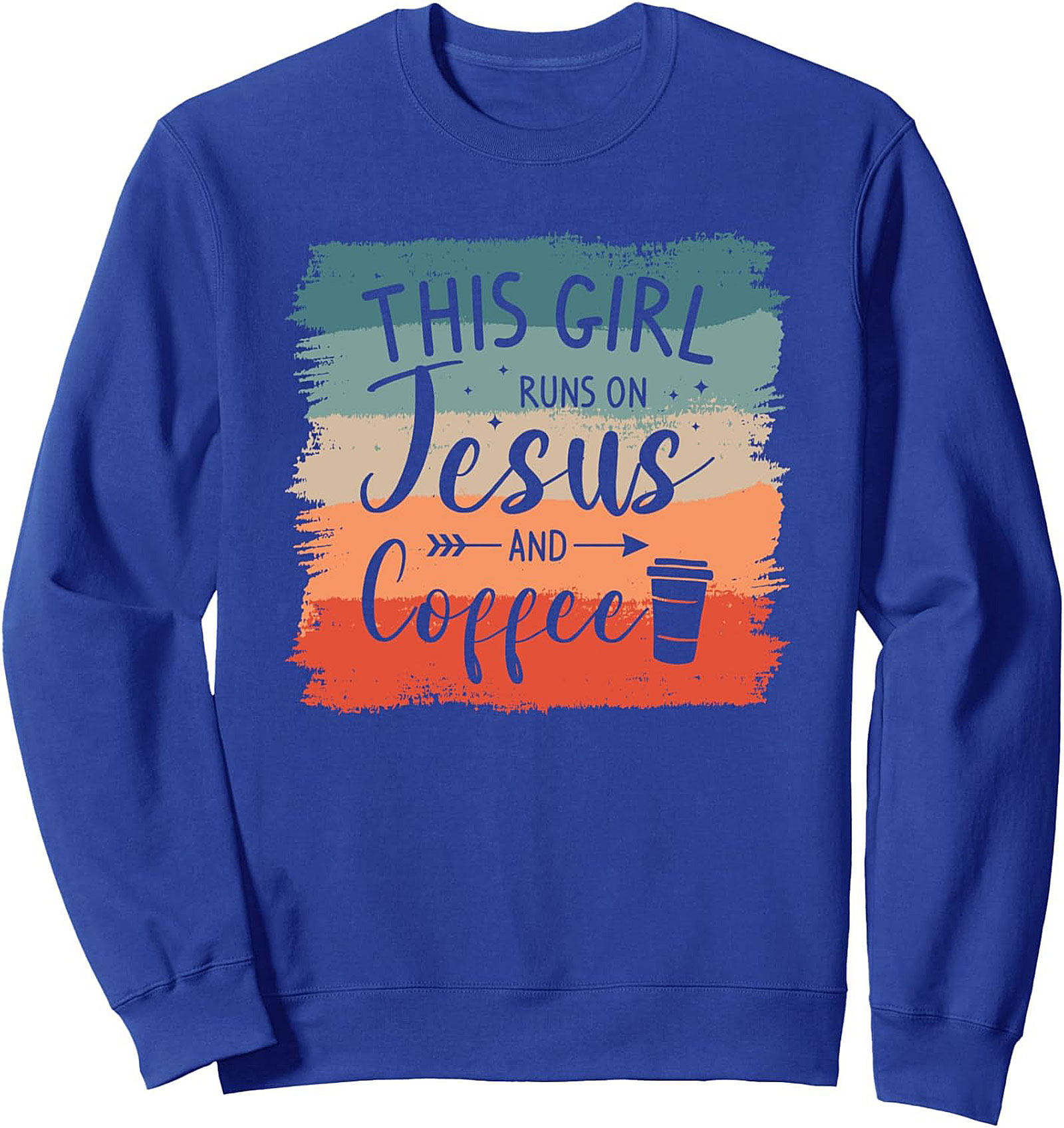  Jesus and Coffee Graphic Sweatshirt Retro Christian Crewneck