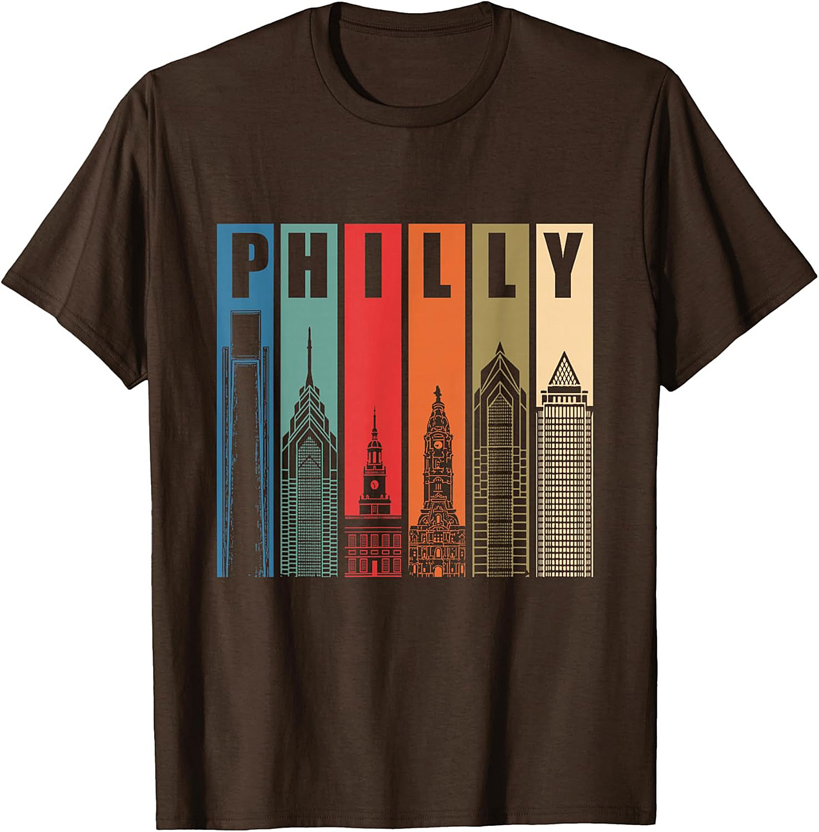 Retro Philly Skyline T-Shirt Philadelphia Graphic Tee