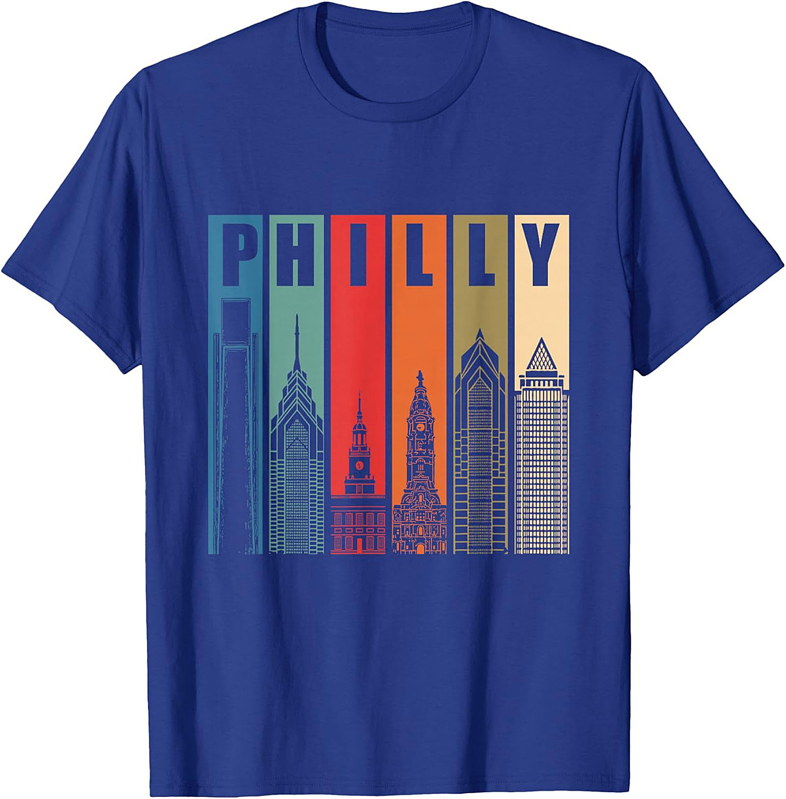 Retro Philly Skyline T-Shirt Philadelphia Graphic Tee
