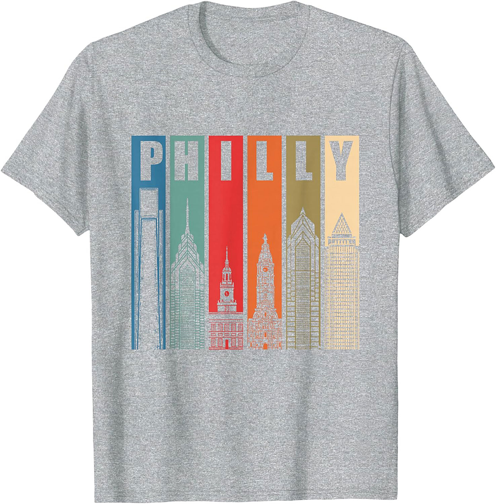 Retro Philly Skyline T-Shirt Philadelphia Graphic Tee