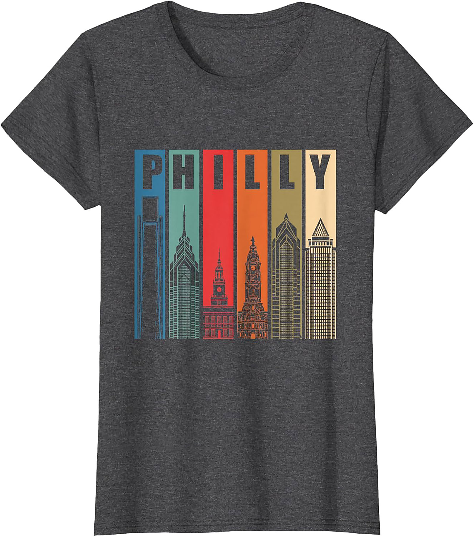 Retro Philly Skyline T-Shirt Philadelphia Graphic Tee