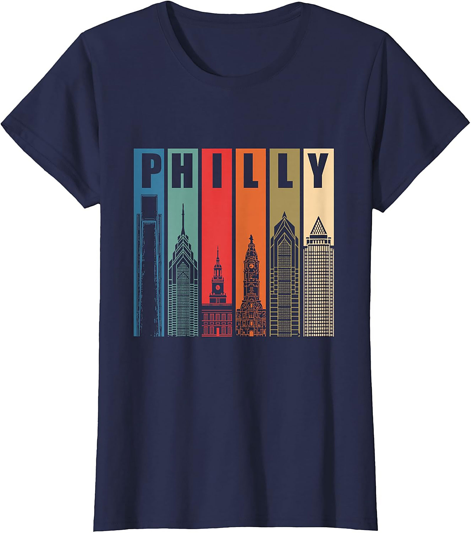 Retro Philly Skyline T-Shirt Philadelphia Graphic Tee