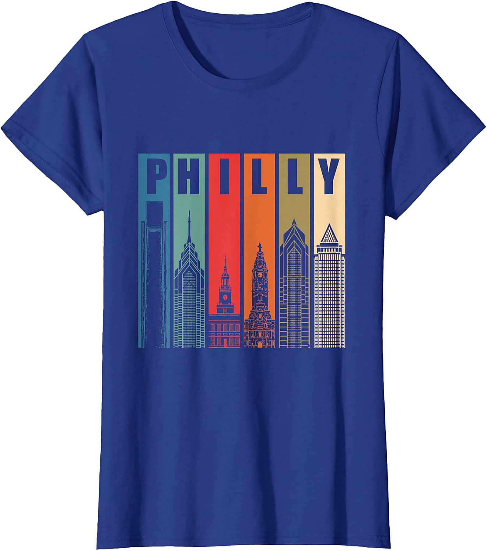 Retro Philly Skyline T-Shirt Philadelphia Graphic Tee