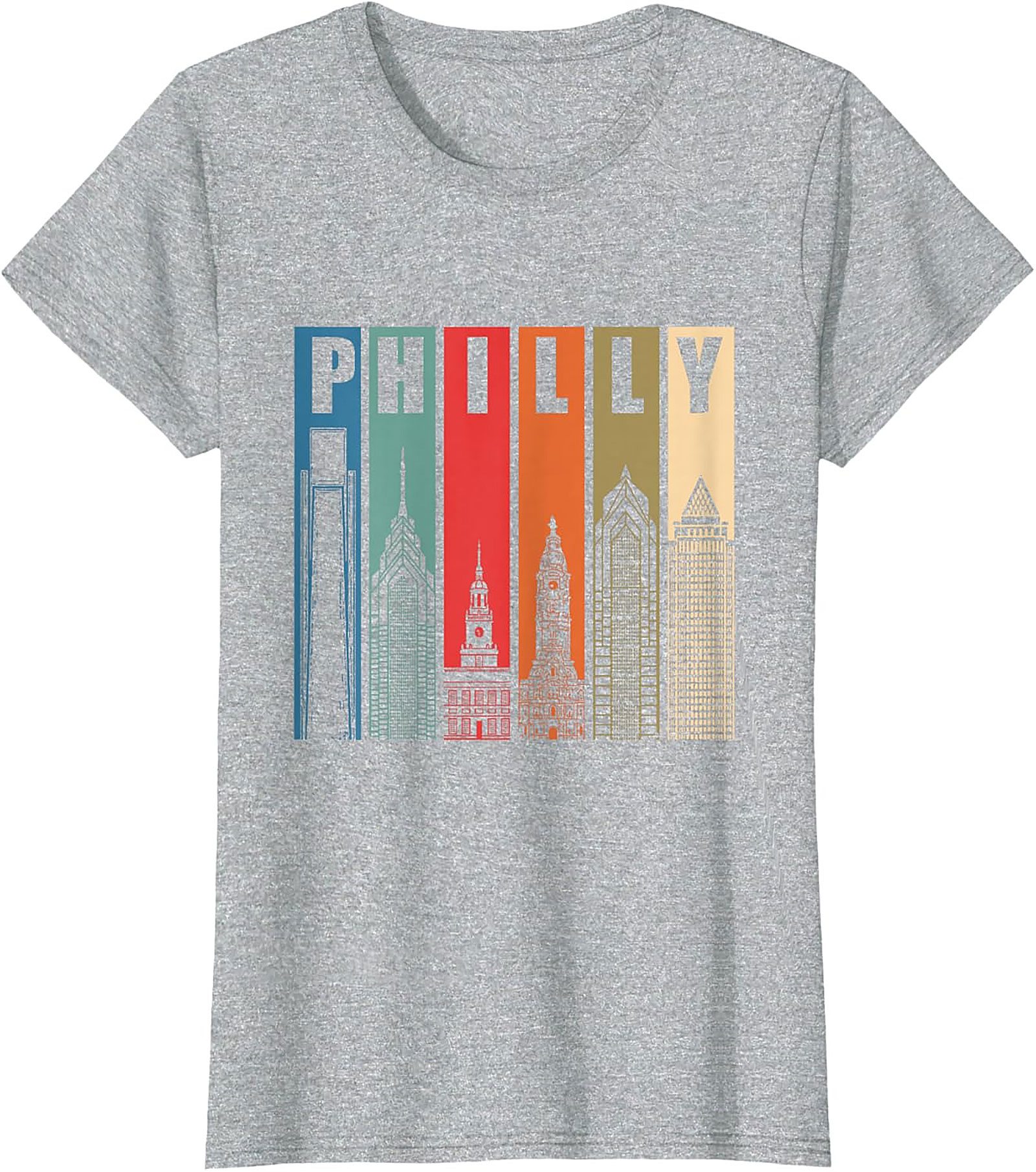 Retro Philly Skyline T-Shirt Philadelphia Graphic Tee