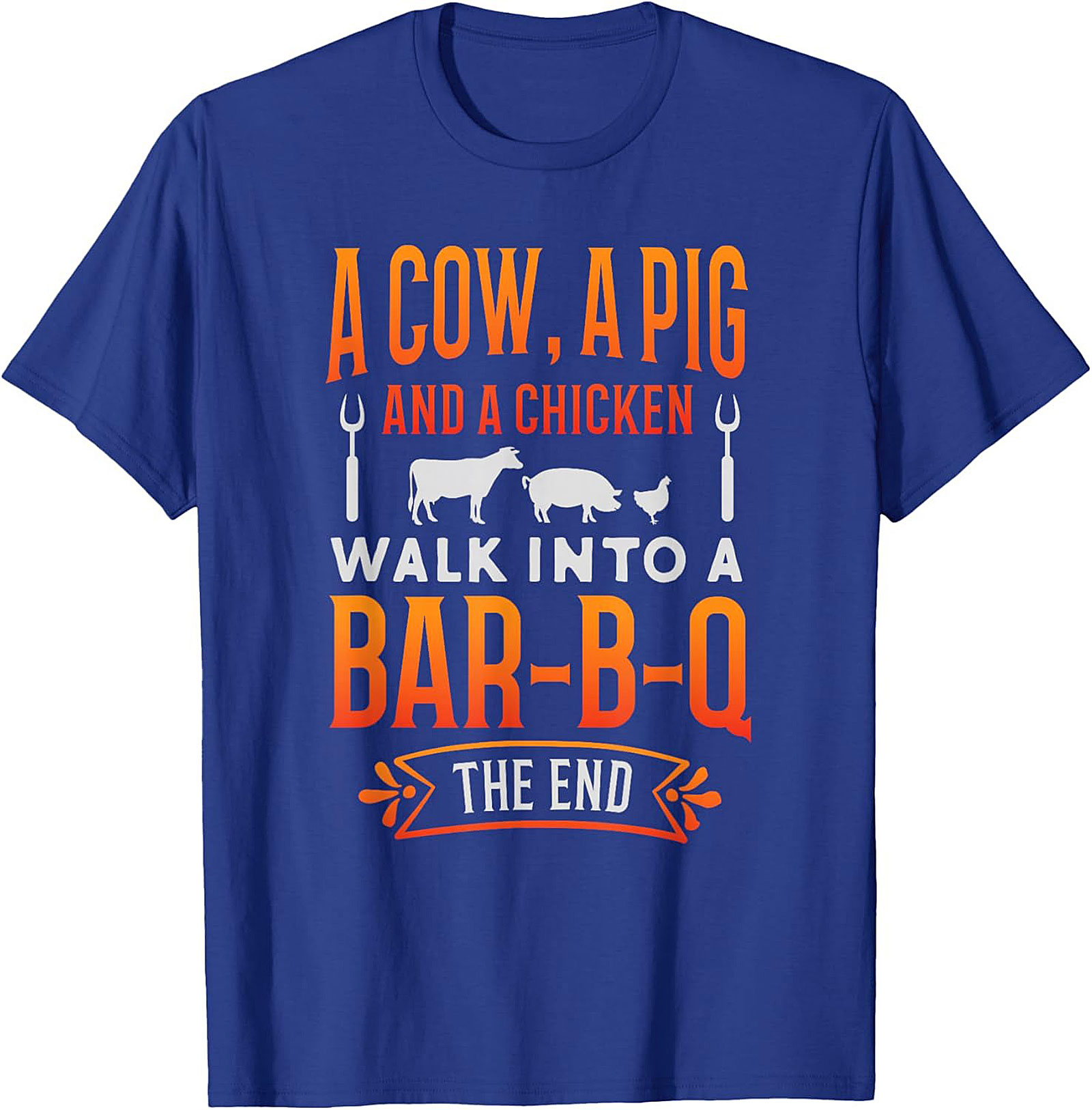 Funny BBQ Graphic Tee - Cow Pig Chicken Joke T-Shirt
