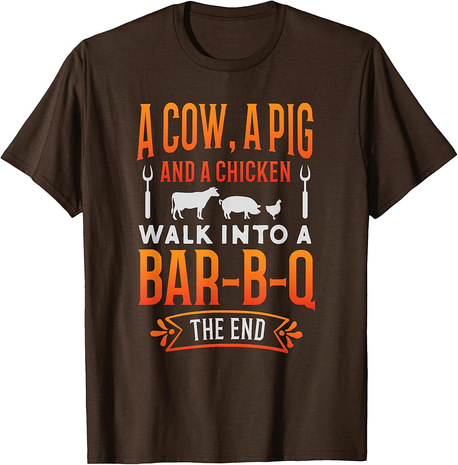 Funny BBQ Graphic Tee - Cow Pig Chicken Joke T-Shirt