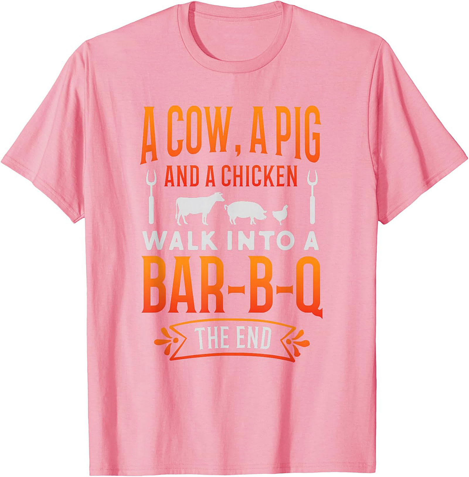 Funny BBQ Graphic Tee - Cow Pig Chicken Joke T-Shirt