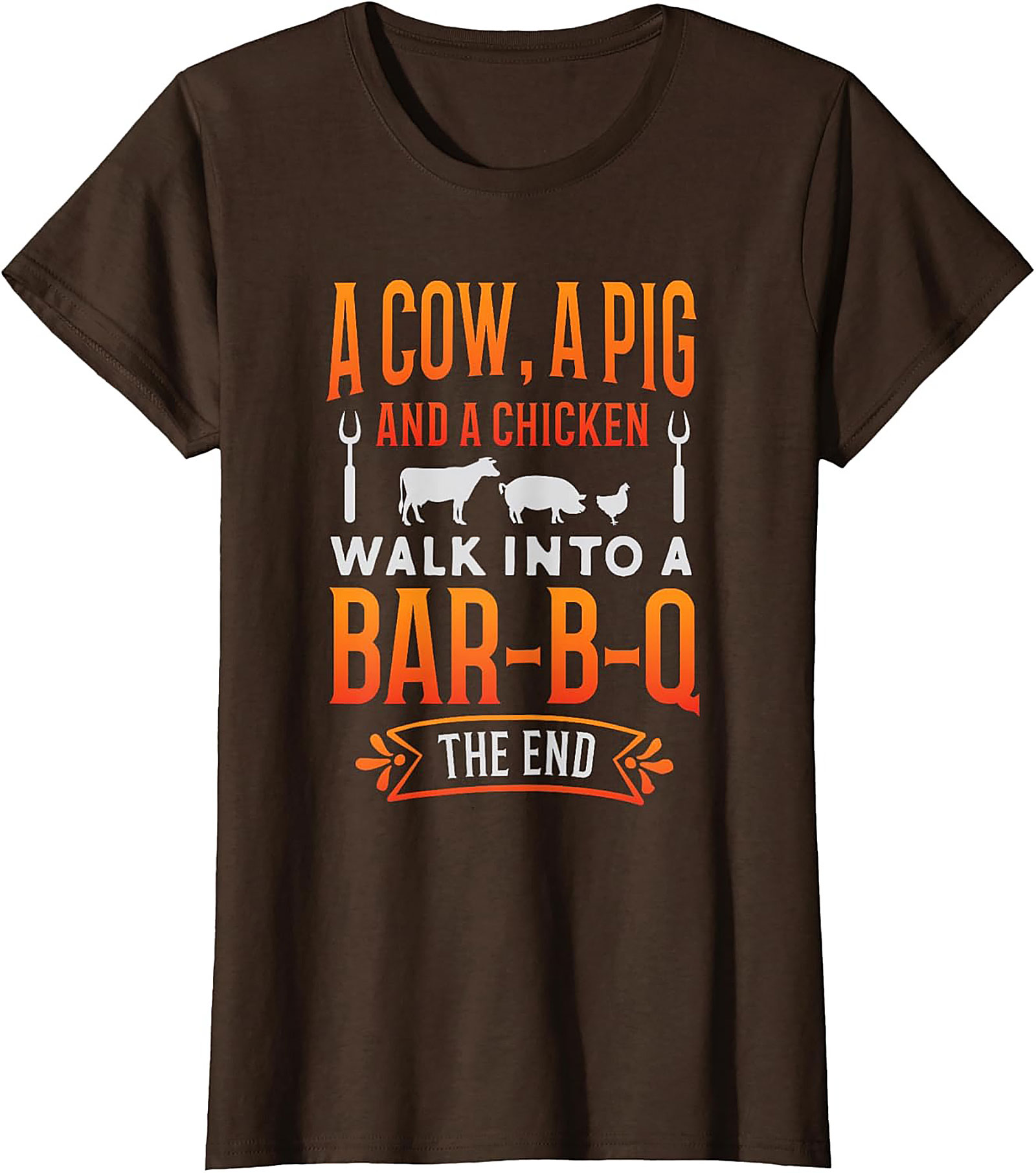 Funny BBQ Graphic Tee - Cow Pig Chicken Joke T-Shirt