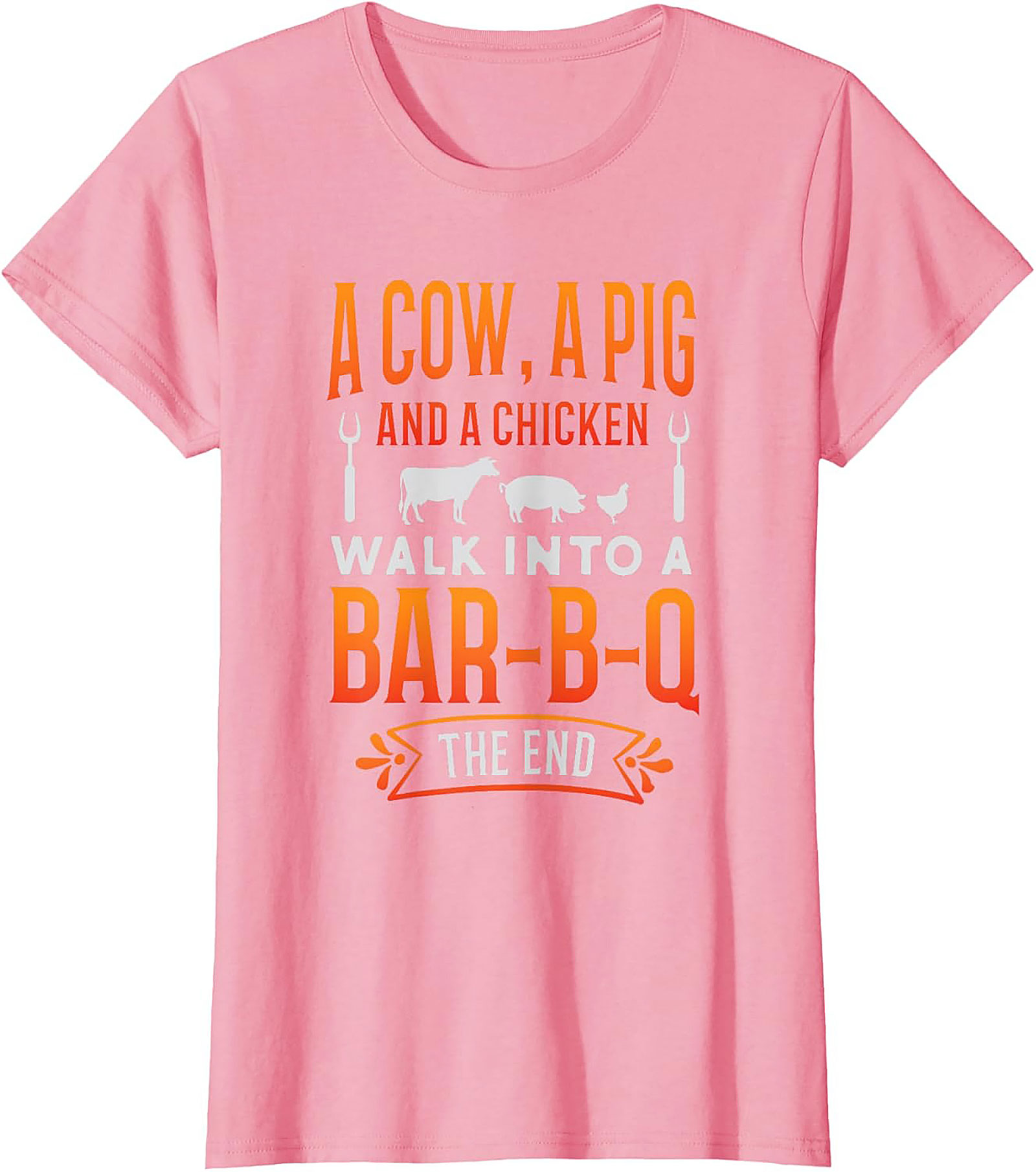 Funny BBQ Graphic Tee - Cow Pig Chicken Joke T-Shirt