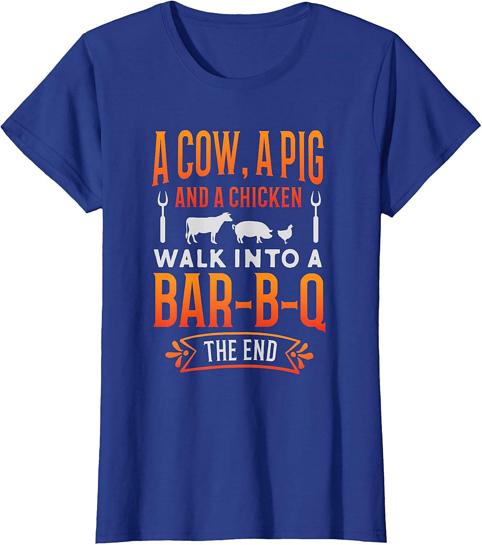 Funny BBQ Graphic Tee - Cow Pig Chicken Joke T-Shirt