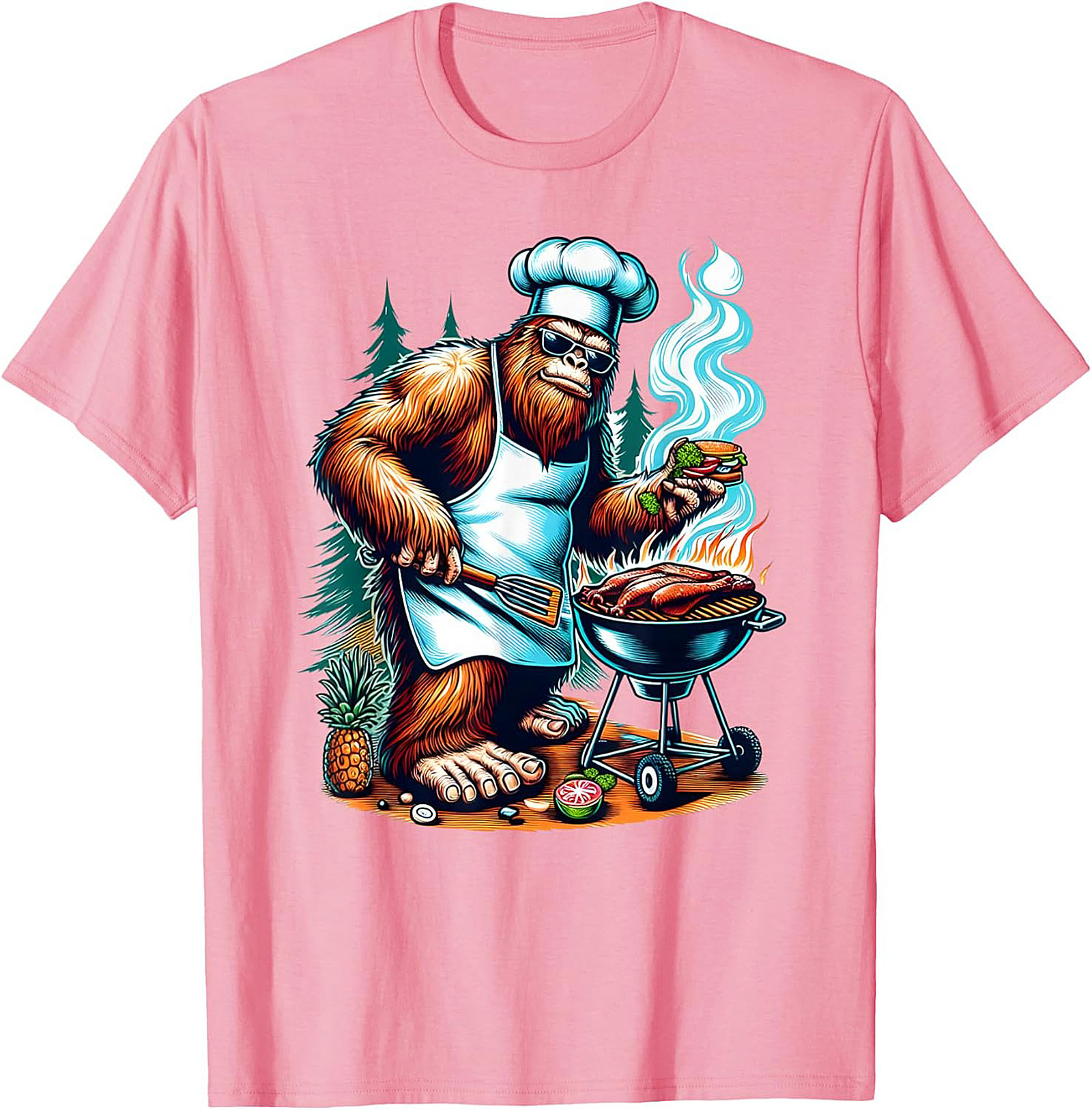 Sasquatch BBQ Master T-Shirt | Funny Bigfoot Grilling Tee