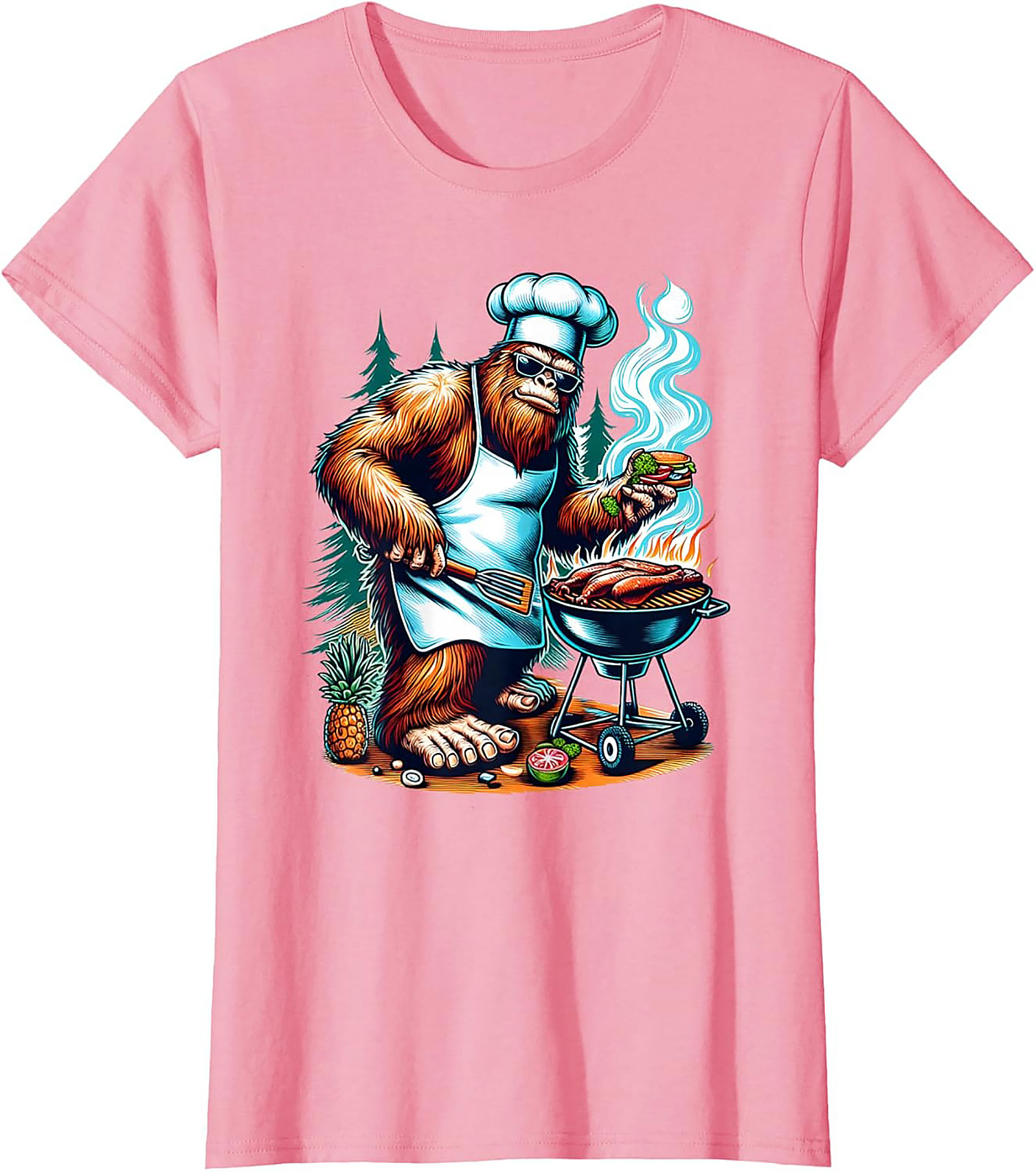 Sasquatch BBQ Master T-Shirt | Funny Bigfoot Grilling Tee