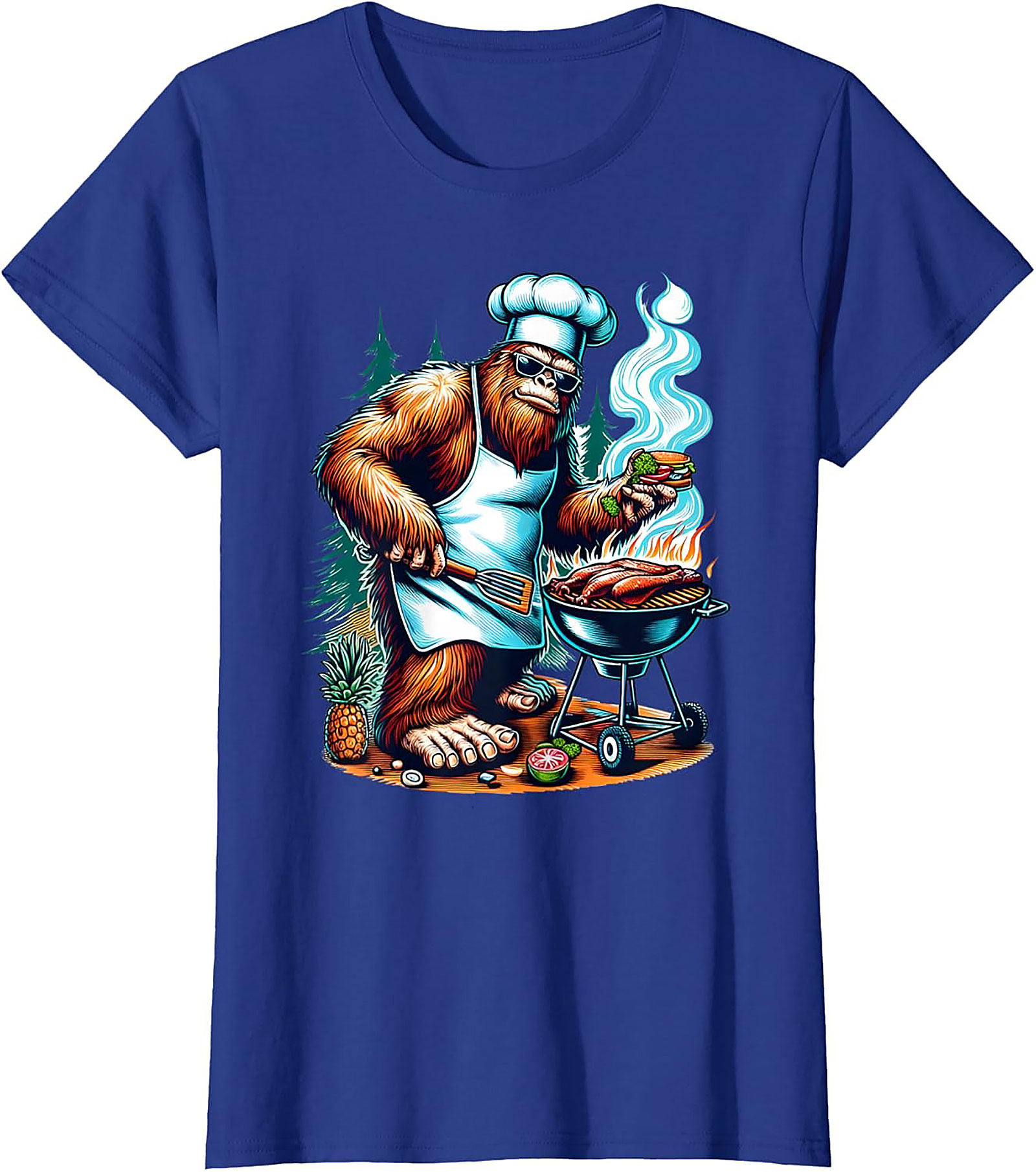 Sasquatch BBQ Master T-Shirt | Funny Bigfoot Grilling Tee