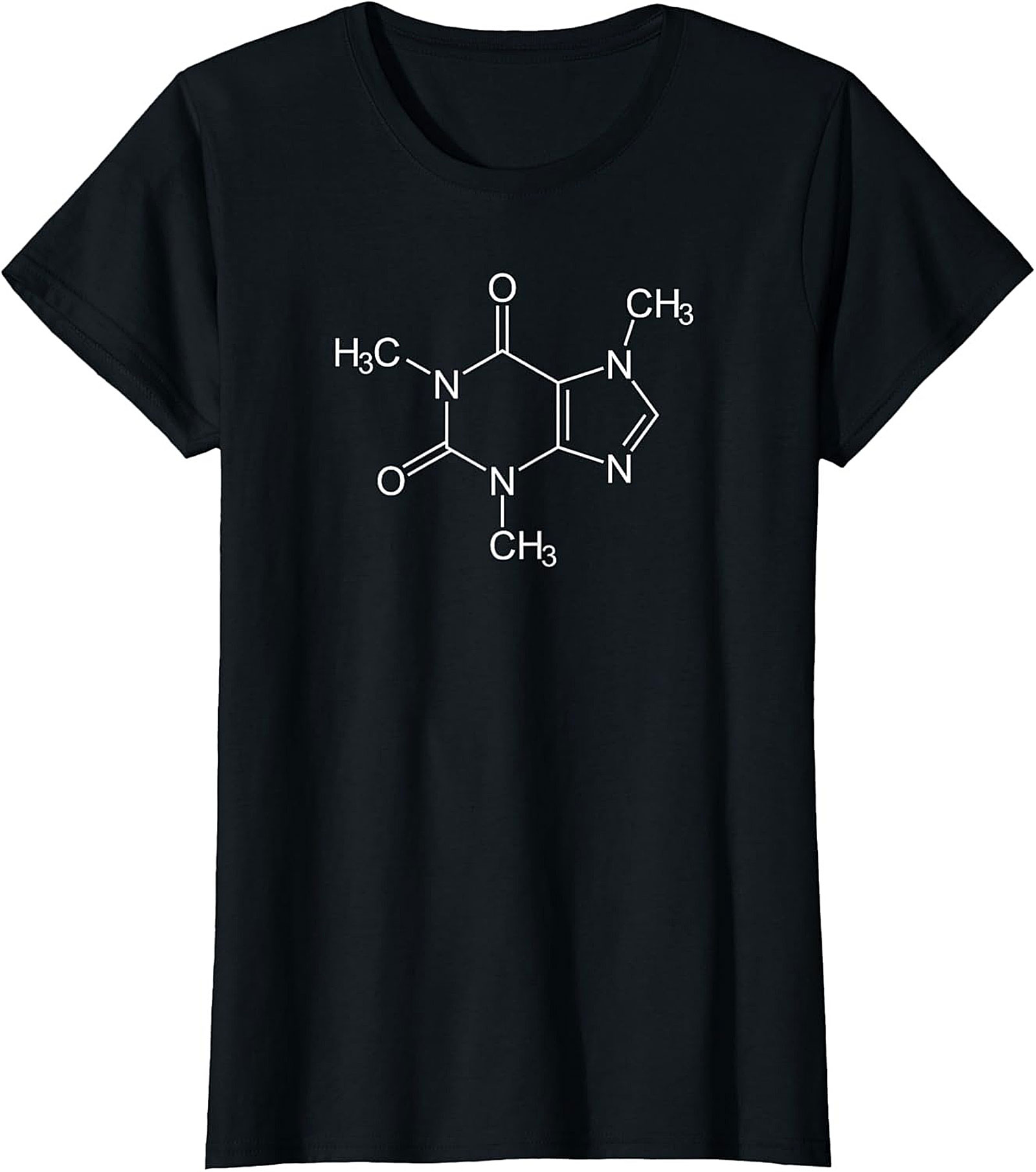  Caffeine Molecule Chemistry Graphic Tee Funny Coffee Shirt