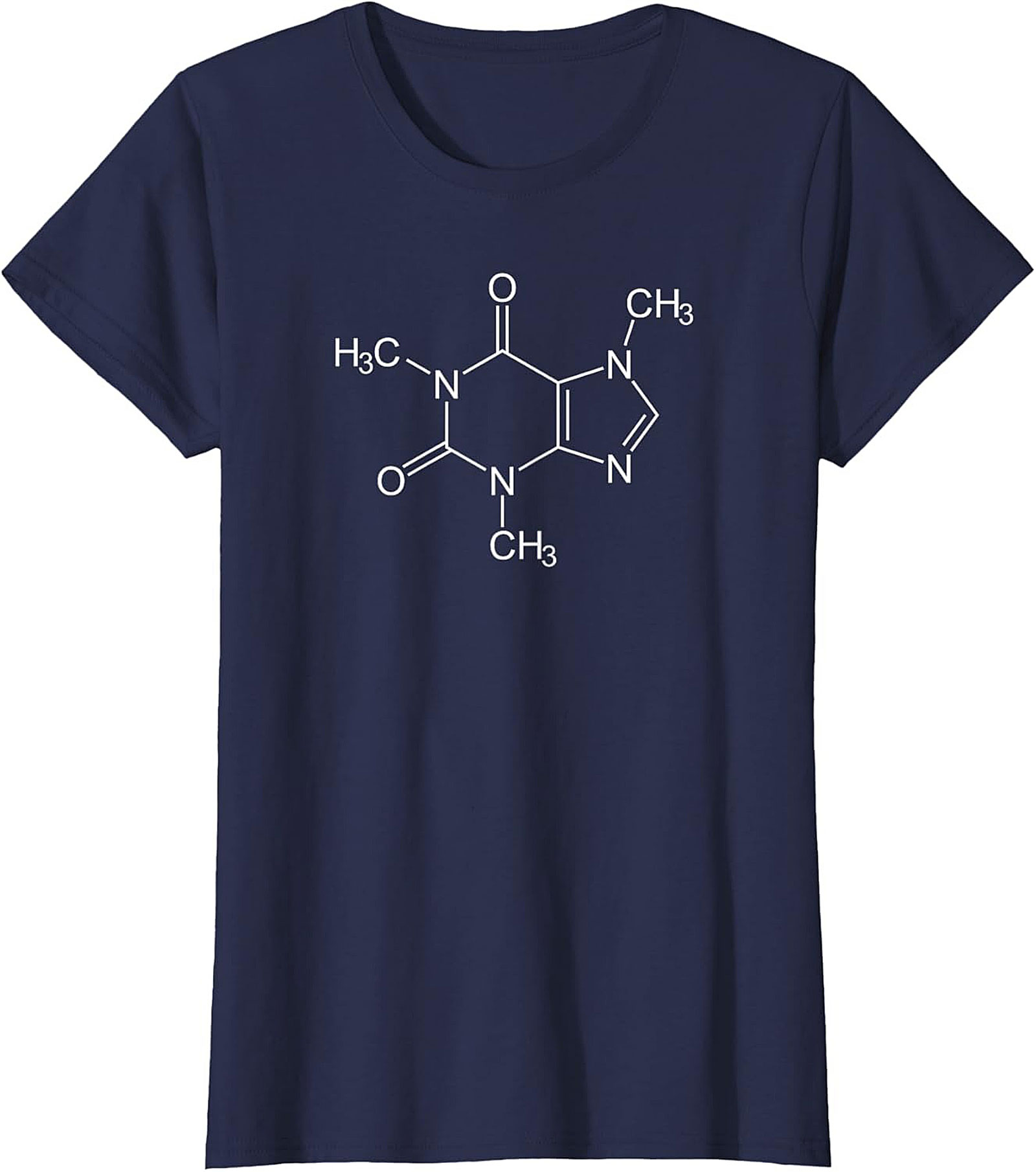  Caffeine Molecule Chemistry Graphic Tee Funny Coffee Shirt