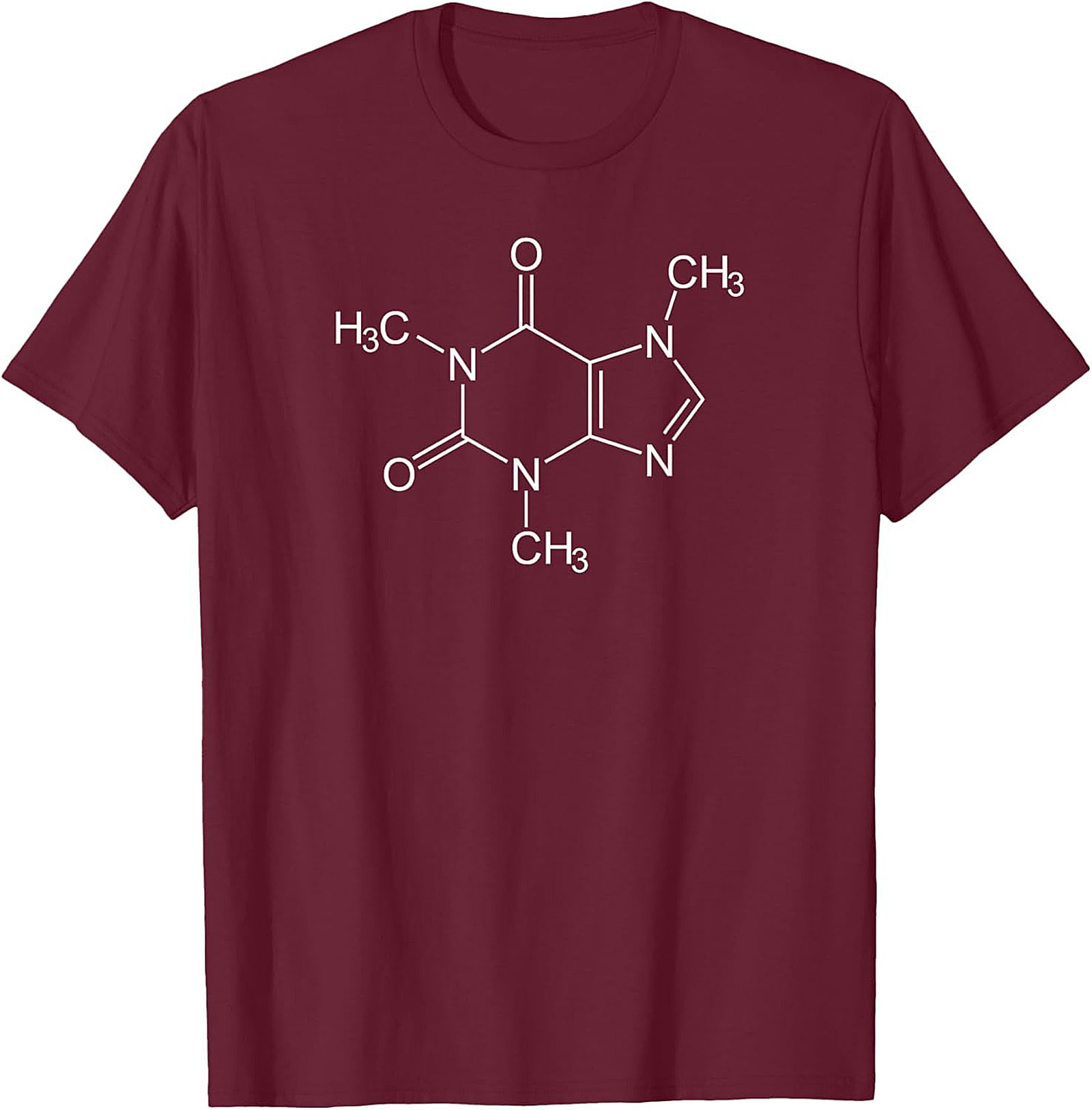  Caffeine Molecule Chemistry Graphic Tee Funny Coffee Shirt