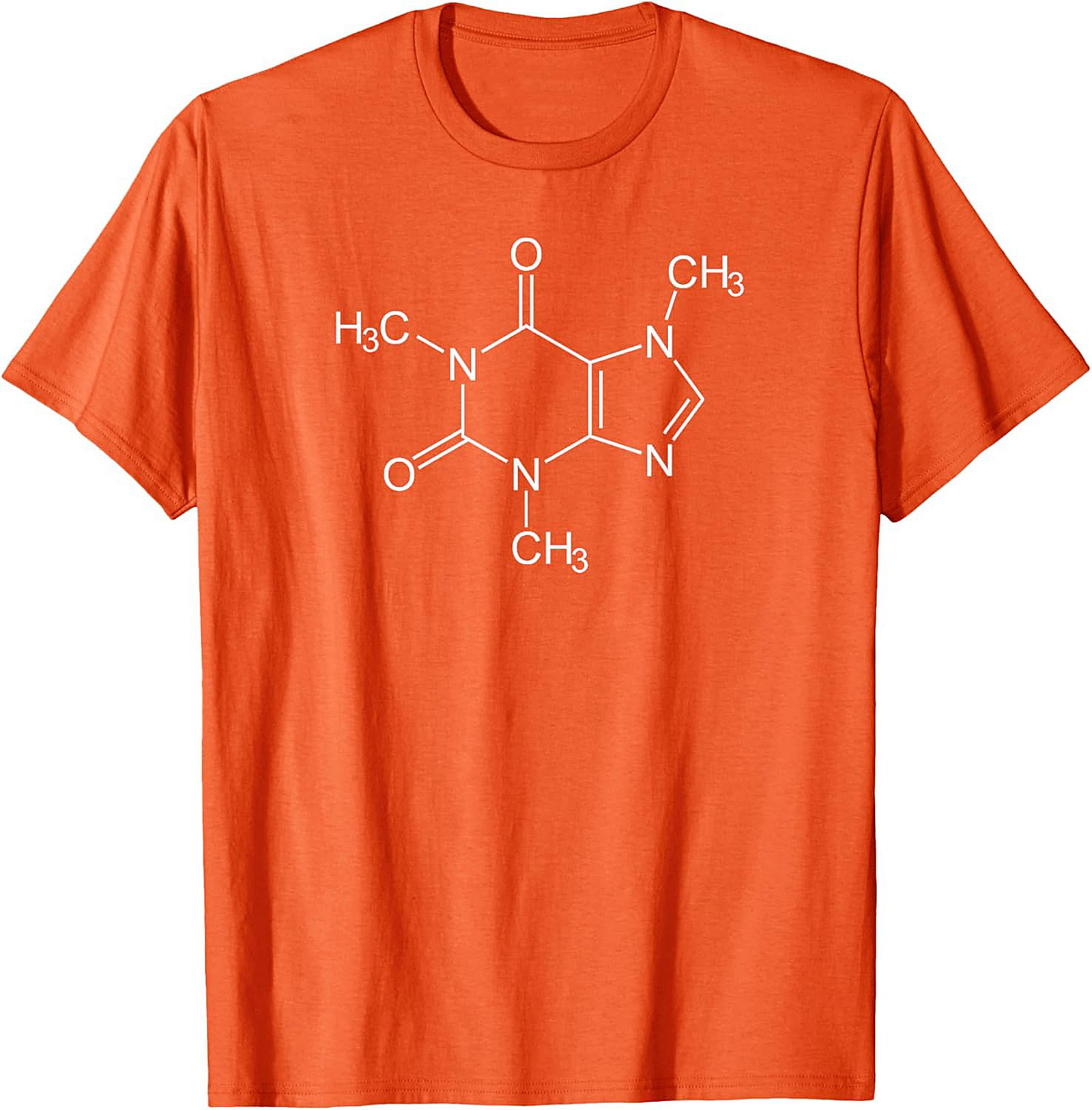  Caffeine Molecule Chemistry Graphic Tee Funny Coffee Shirt