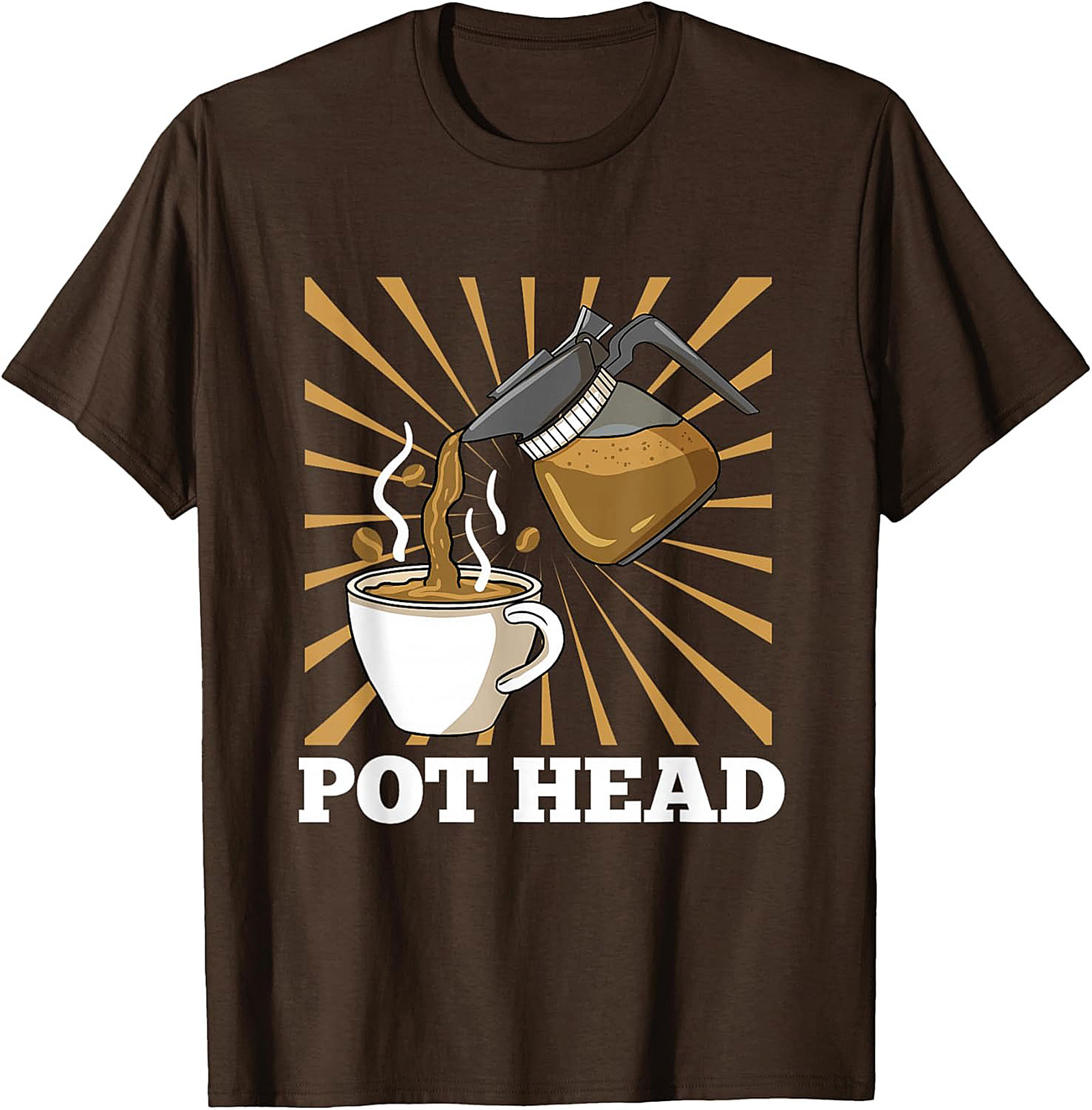 Coffee Pot Head T-Shirt Funny Coffee Lover Graphic Tee