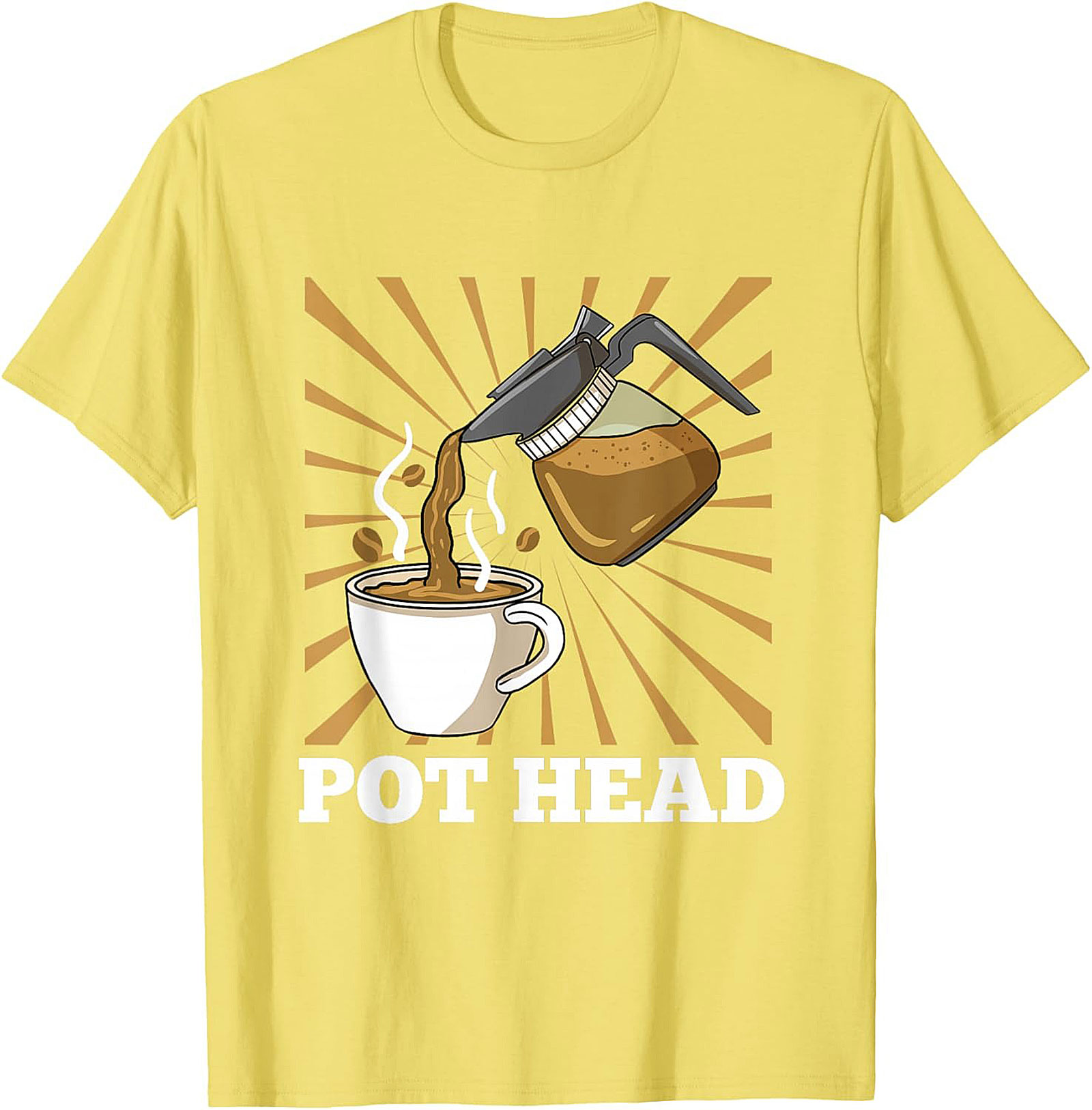 Coffee Pot Head T-Shirt Funny Coffee Lover Graphic Tee