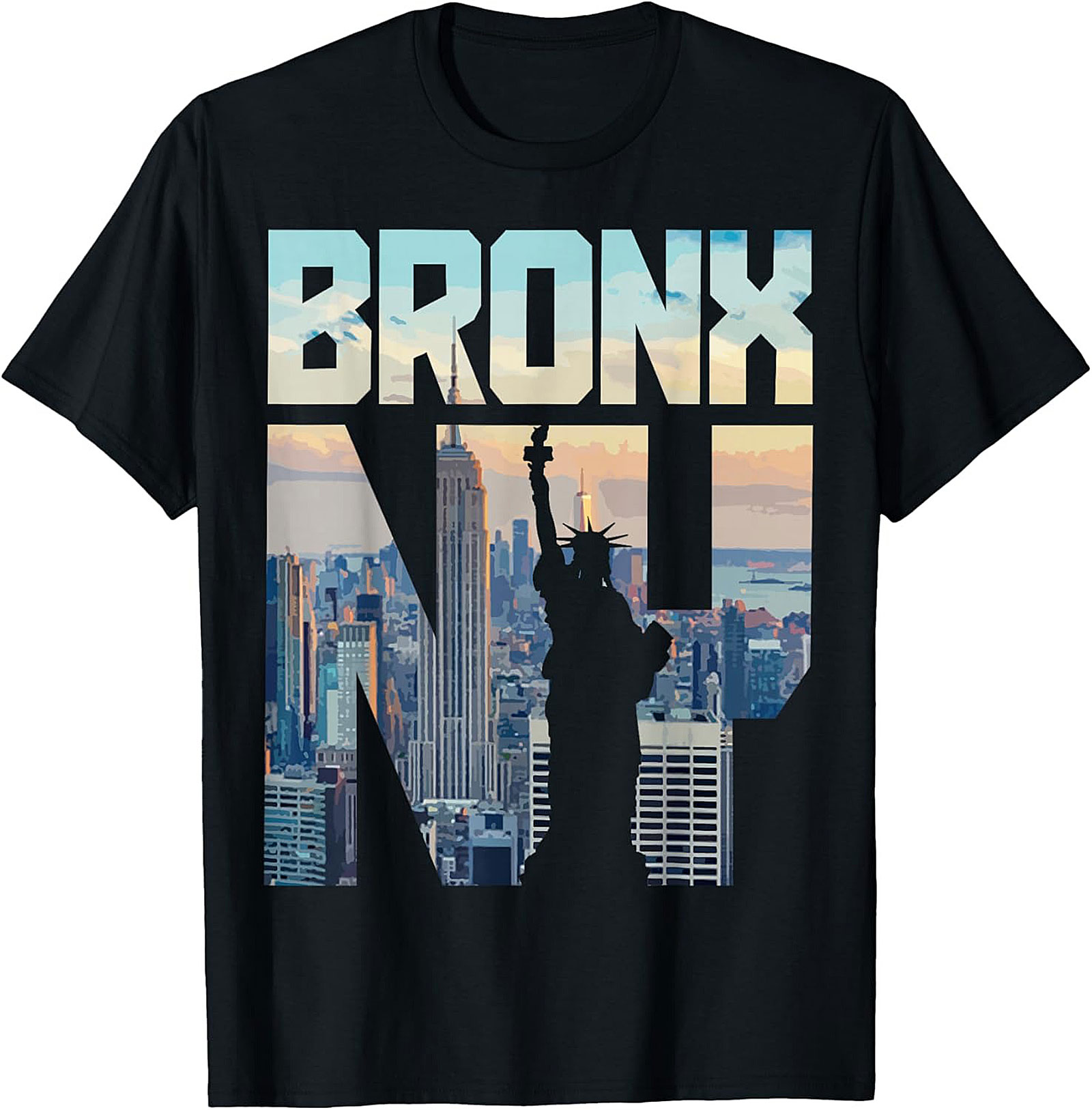 Bronx NY T-Shirt - NYC Skyline & Statue of Liberty Tee