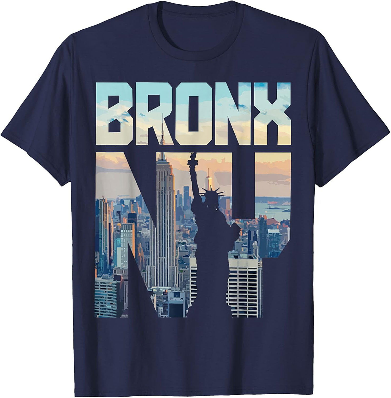 Bronx NY T-Shirt - NYC Skyline & Statue of Liberty Tee
