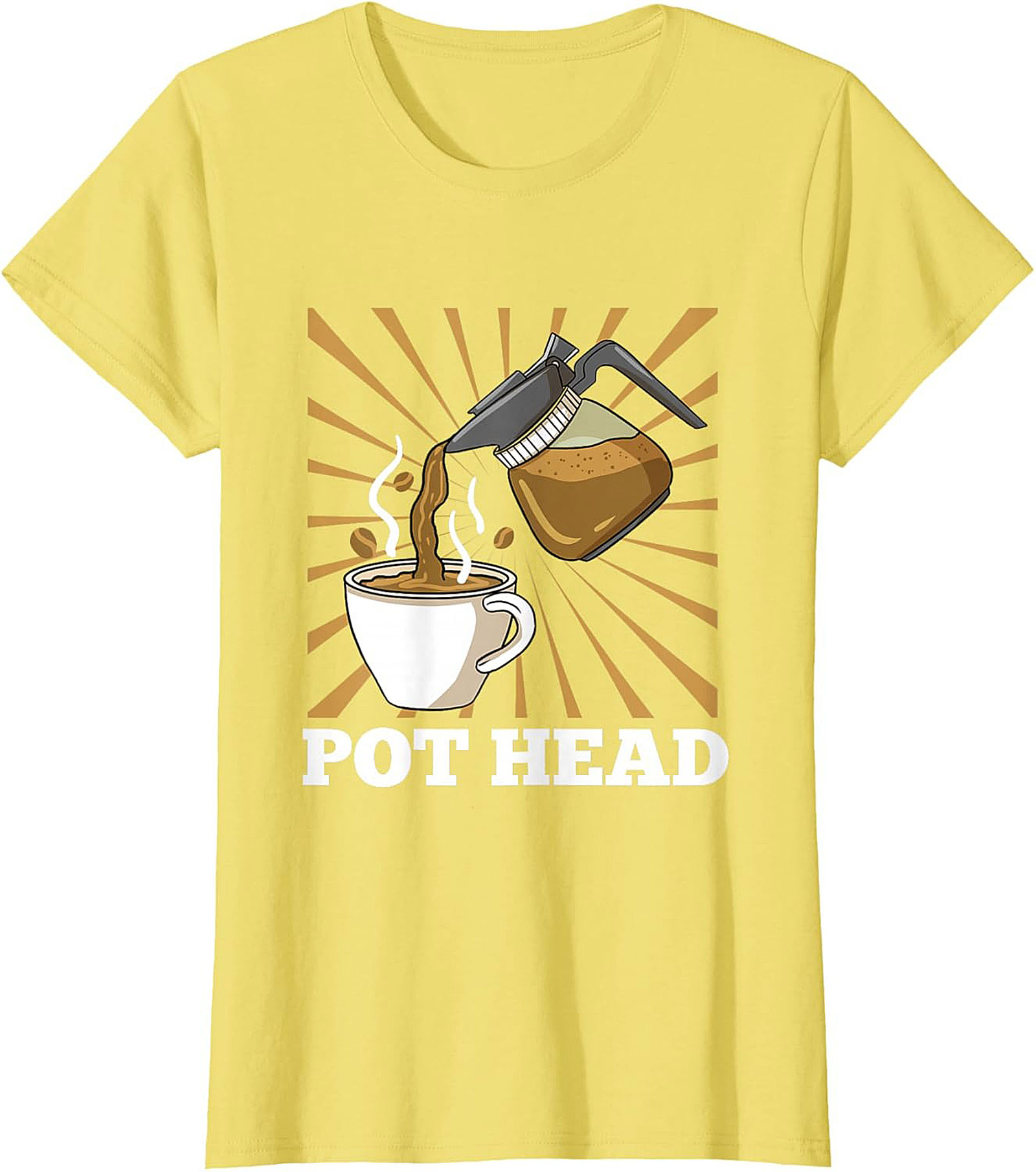 Coffee Pot Head T-Shirt Funny Coffee Lover Graphic Tee