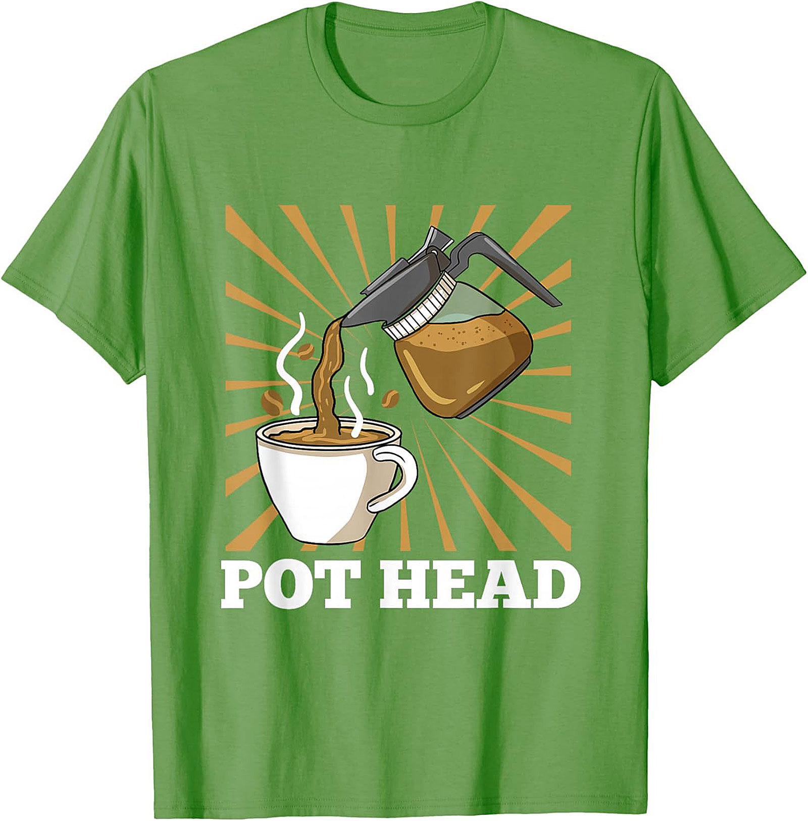 Coffee Pot Head T-Shirt Funny Coffee Lover Graphic Tee