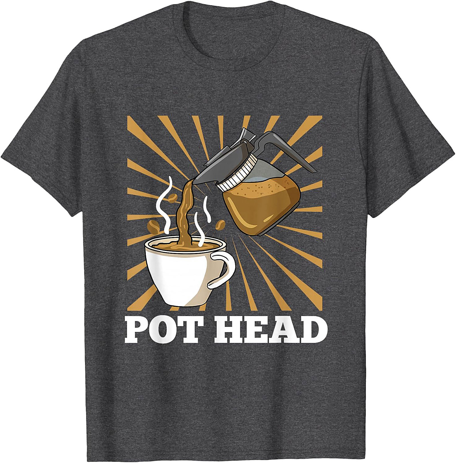 Coffee Pot Head T-Shirt Funny Coffee Lover Graphic Tee