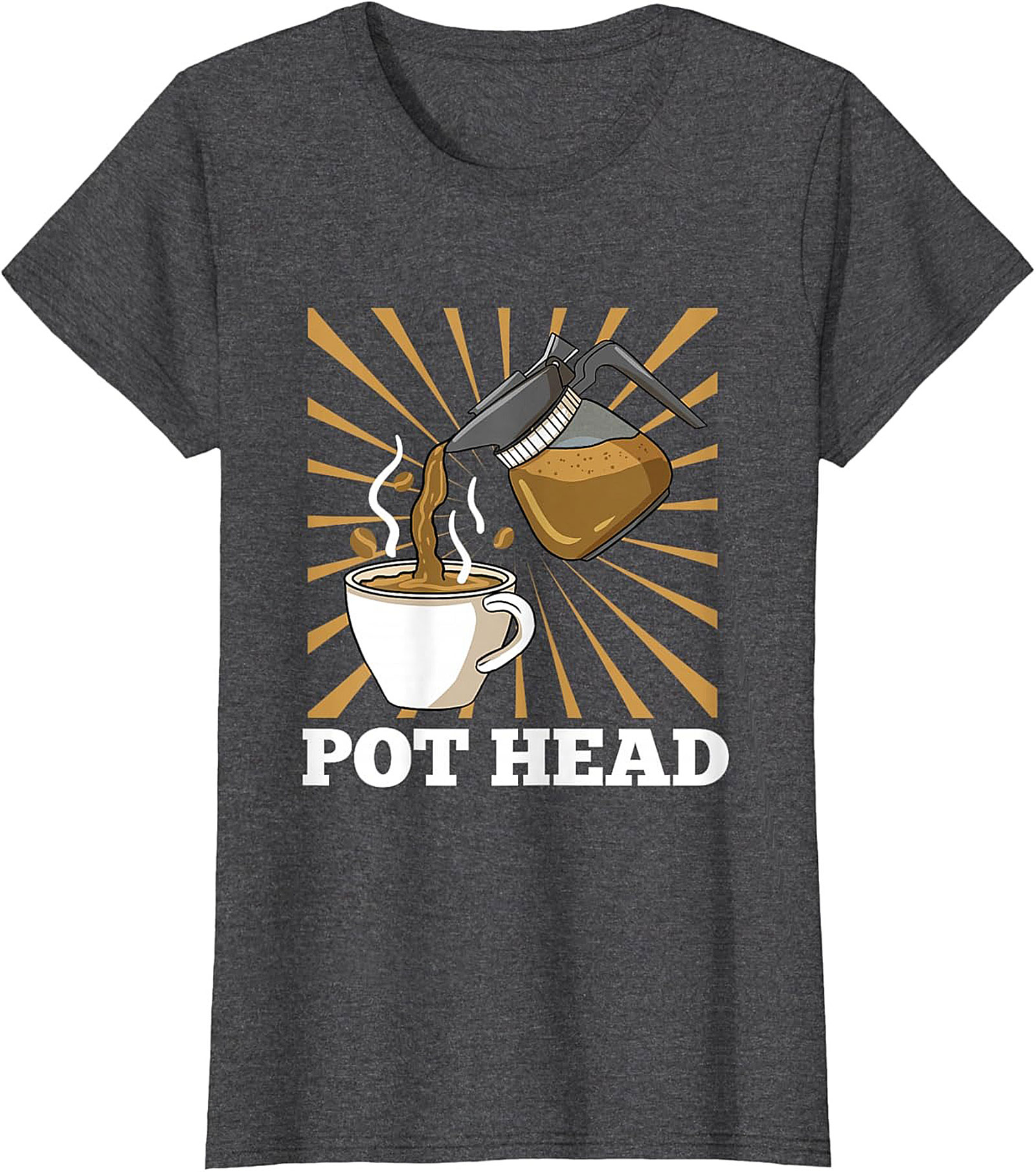 Coffee Pot Head T-Shirt Funny Coffee Lover Graphic Tee