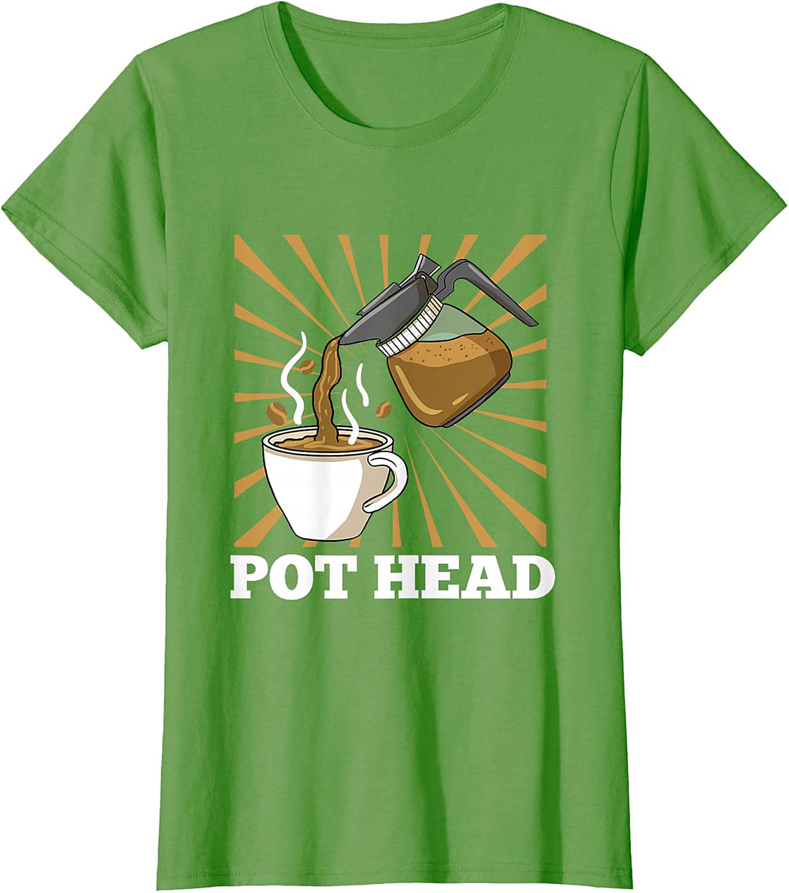 Coffee Pot Head T-Shirt Funny Coffee Lover Graphic Tee