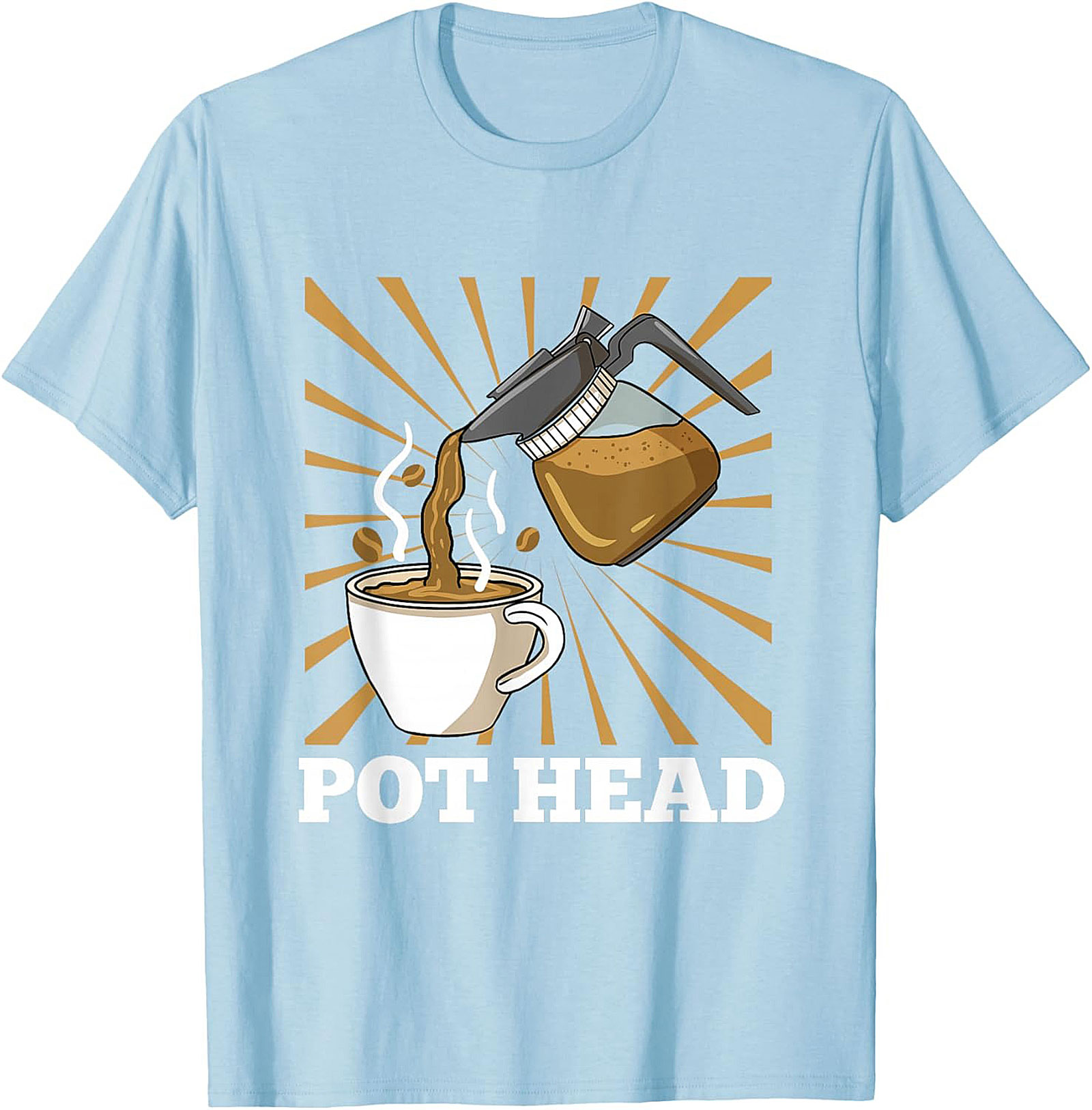 Coffee Pot Head T-Shirt Funny Coffee Lover Graphic Tee