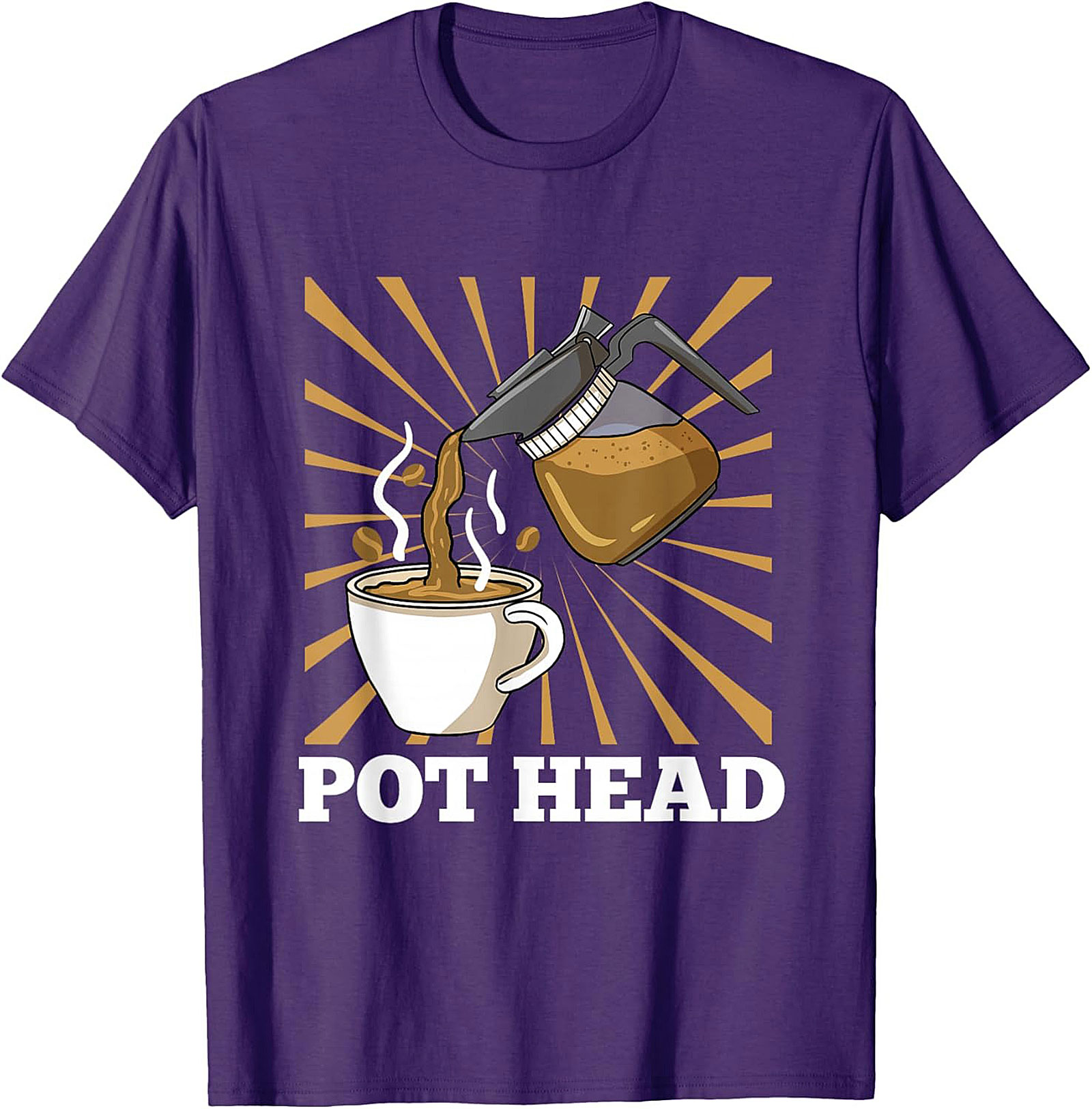 Coffee Pot Head T-Shirt Funny Coffee Lover Graphic Tee