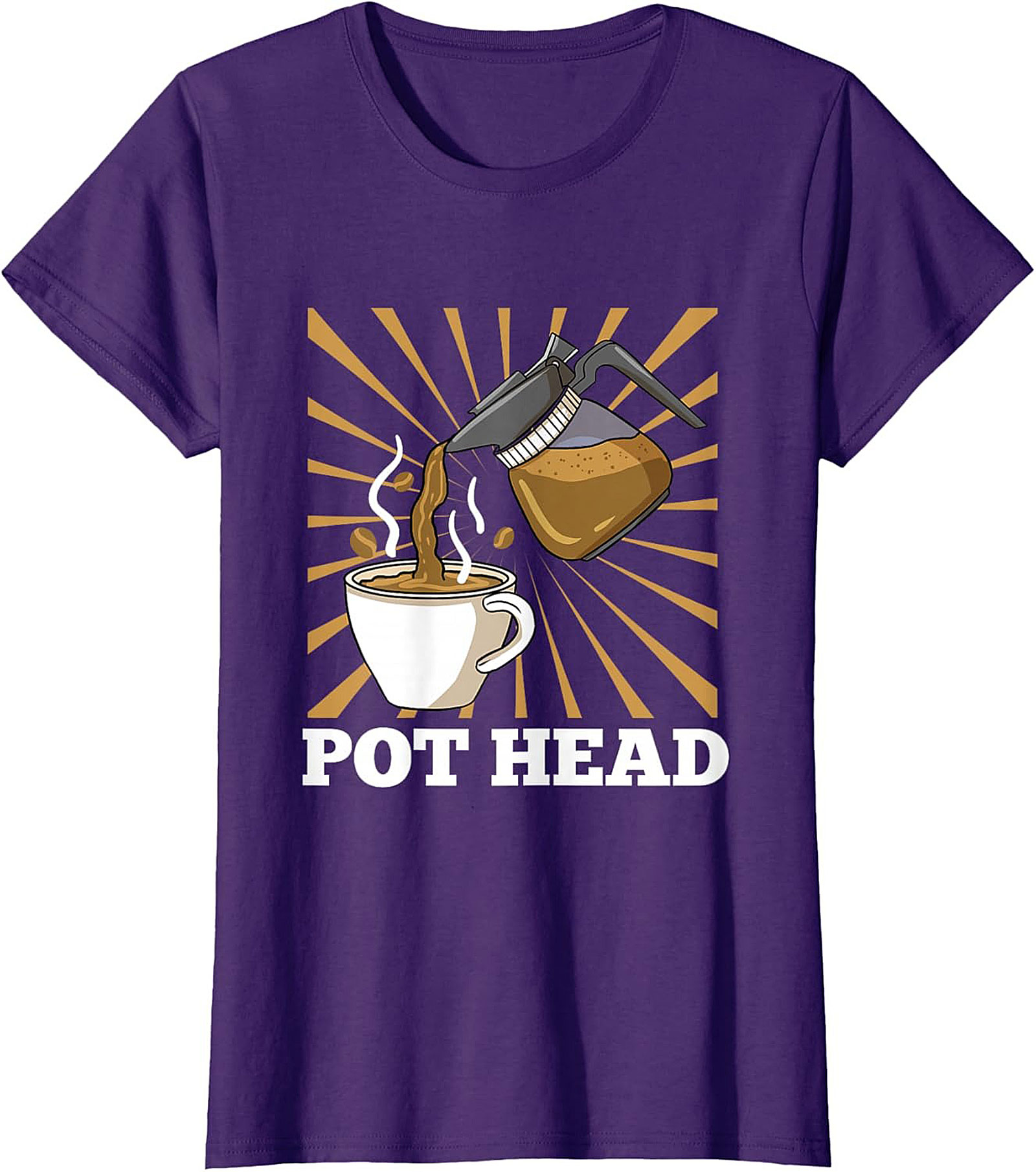 Coffee Pot Head T-Shirt Funny Coffee Lover Graphic Tee
