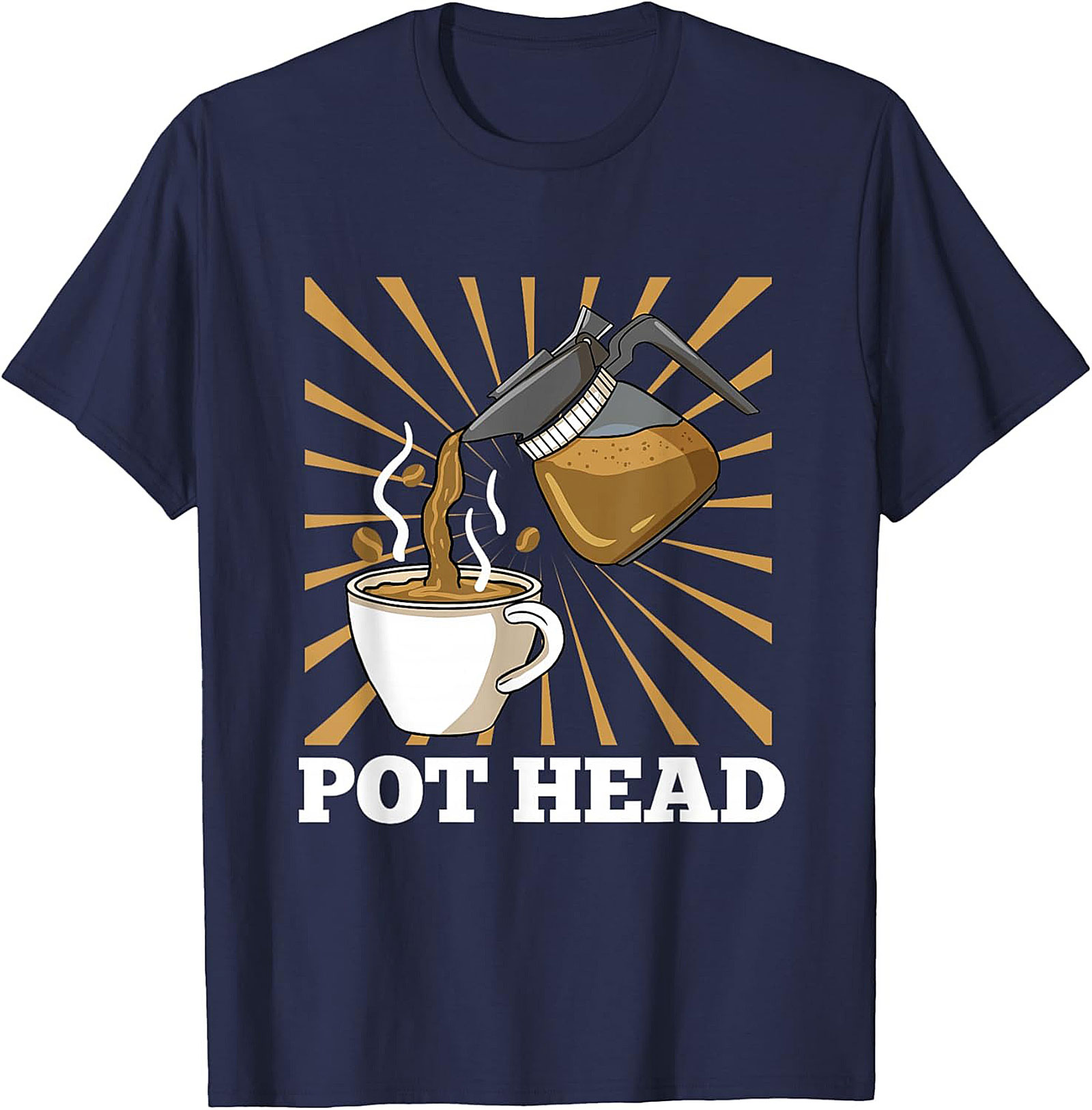 Coffee Pot Head T-Shirt Funny Coffee Lover Graphic Tee