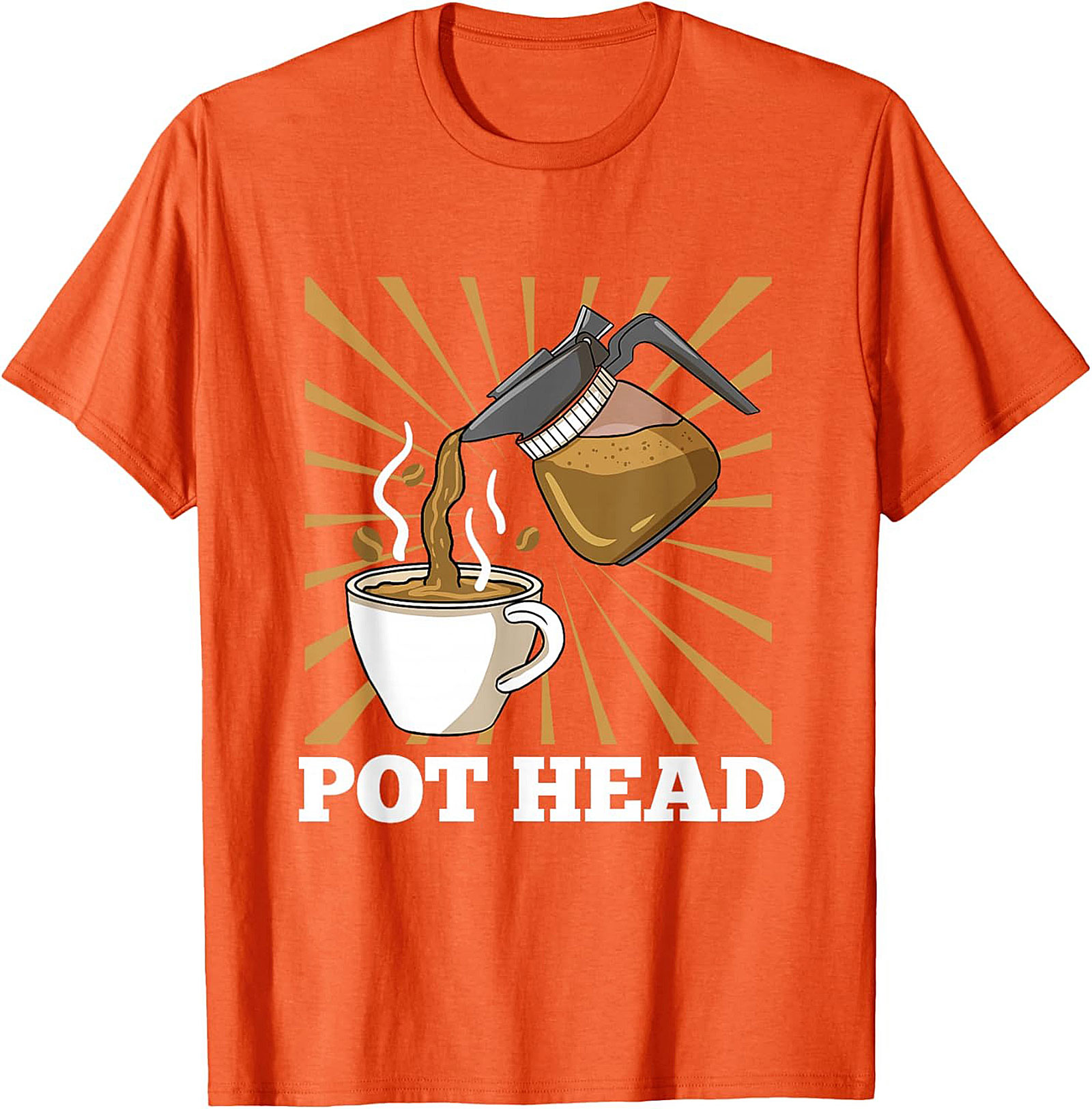Coffee Pot Head T-Shirt Funny Coffee Lover Graphic Tee