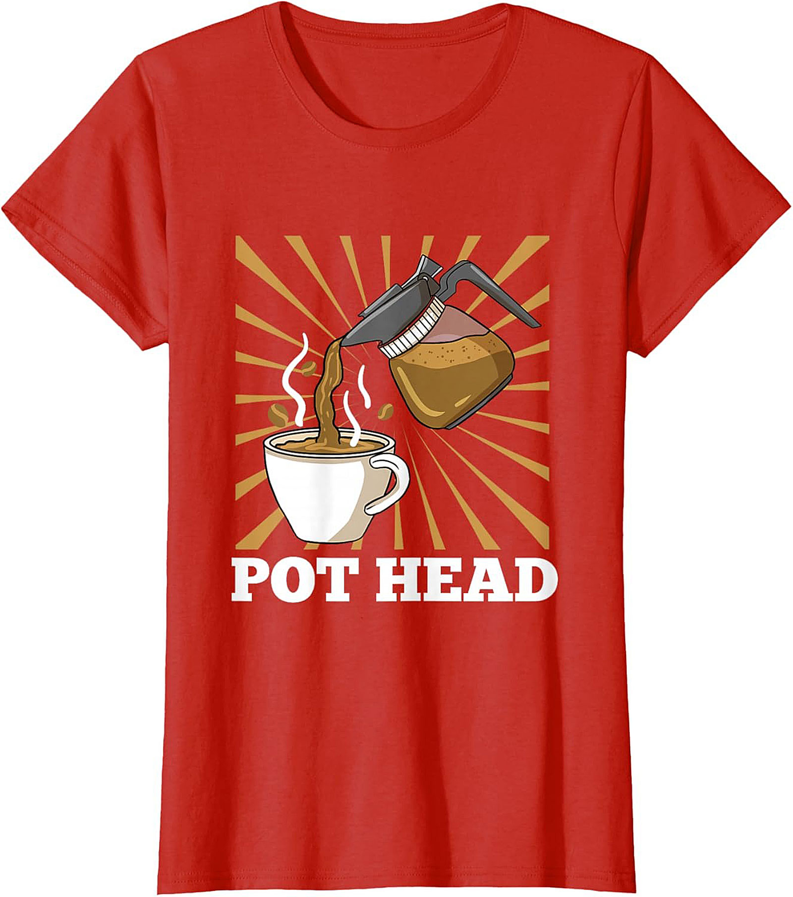 Coffee Pot Head T-Shirt Funny Coffee Lover Graphic Tee