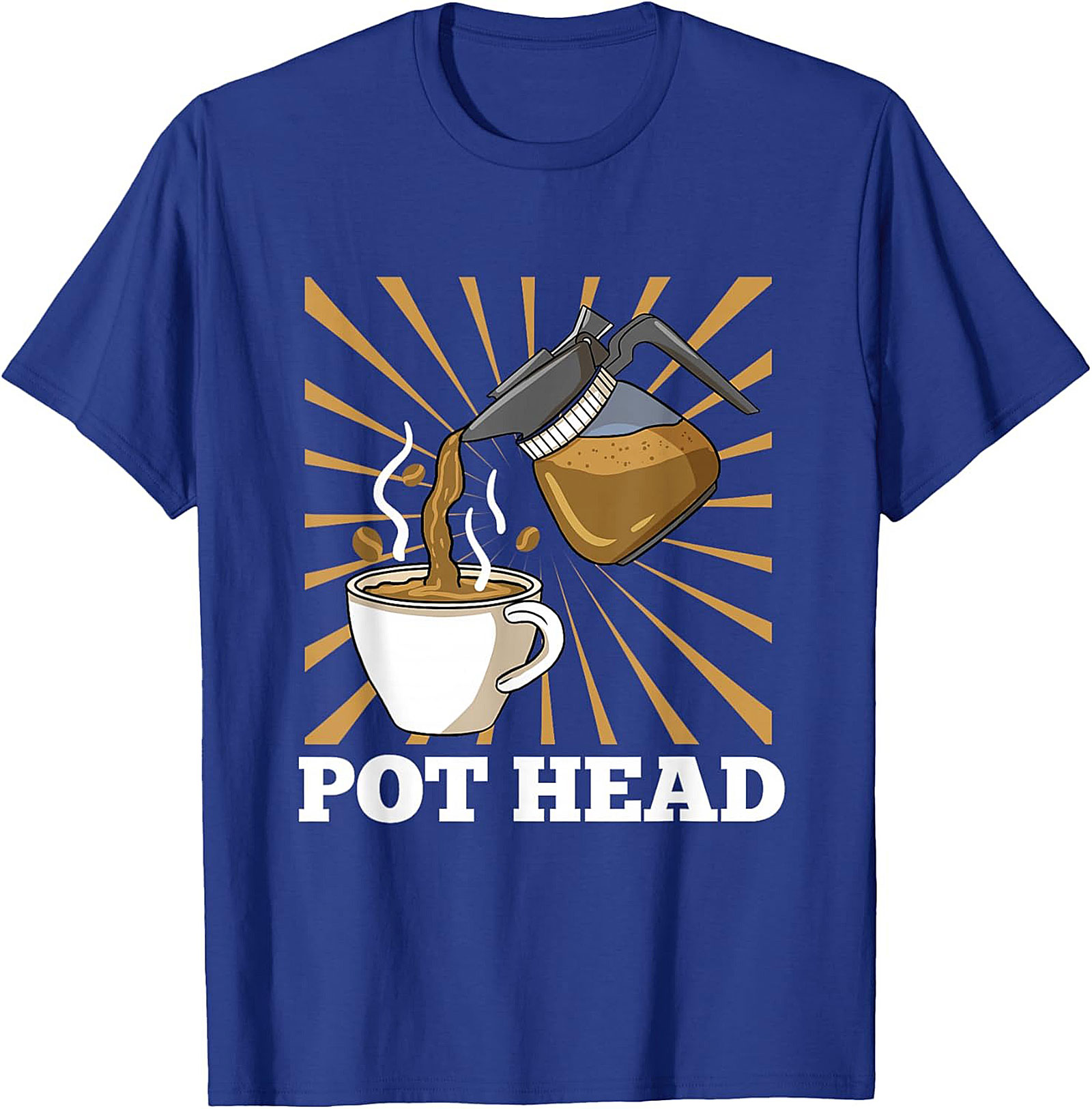 Coffee Pot Head T-Shirt Funny Coffee Lover Graphic Tee