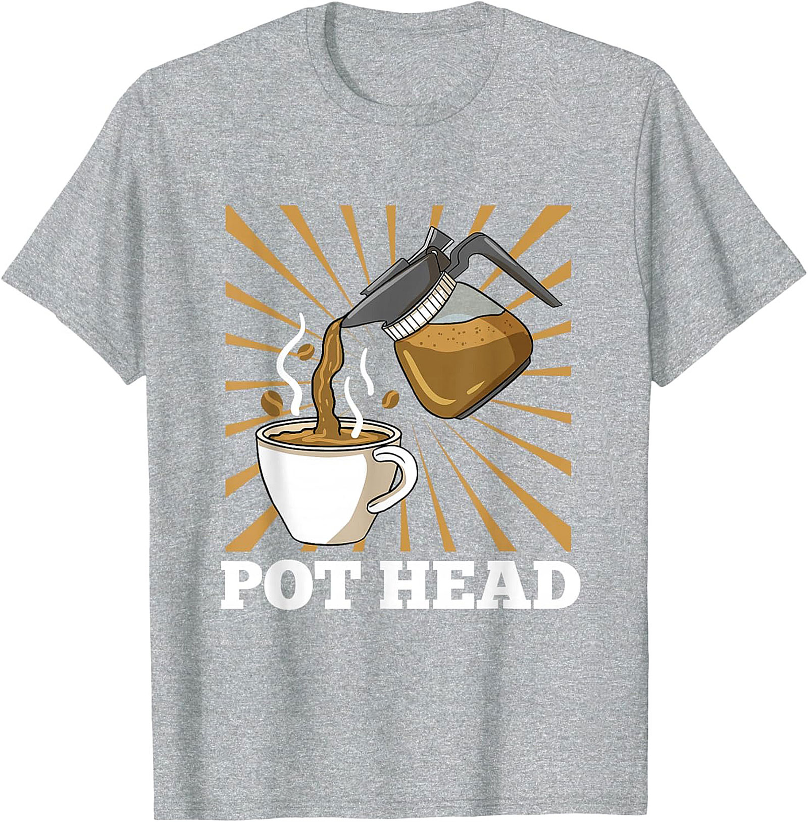 Coffee Pot Head T-Shirt Funny Coffee Lover Graphic Tee