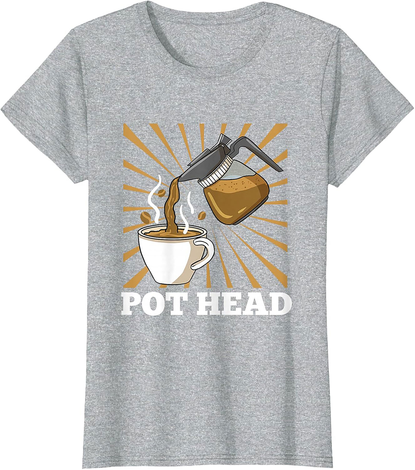 Coffee Pot Head T-Shirt Funny Coffee Lover Graphic Tee