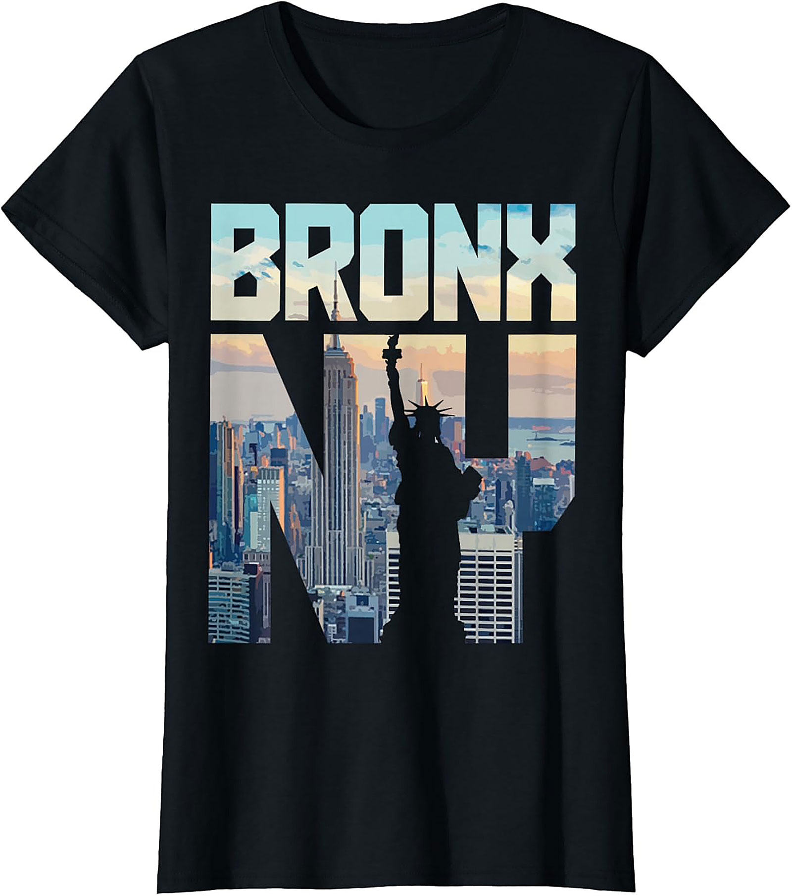 Bronx NY T-Shirt - NYC Skyline & Statue of Liberty Tee