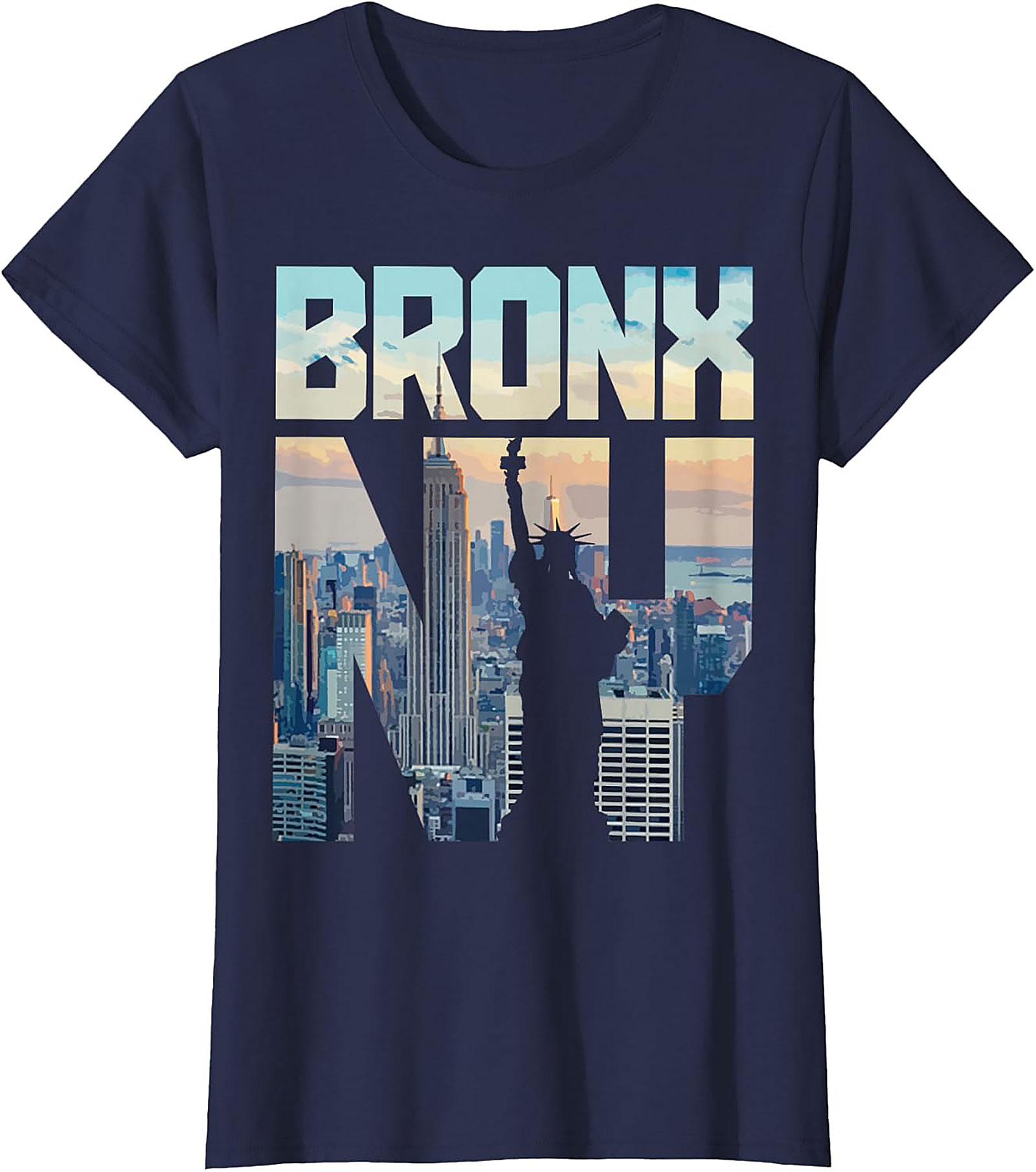 Bronx NY T-Shirt - NYC Skyline & Statue of Liberty Tee