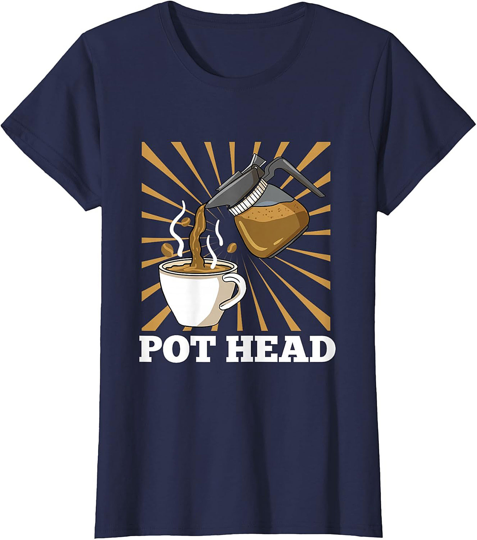 Coffee Pot Head T-Shirt Funny Coffee Lover Graphic Tee